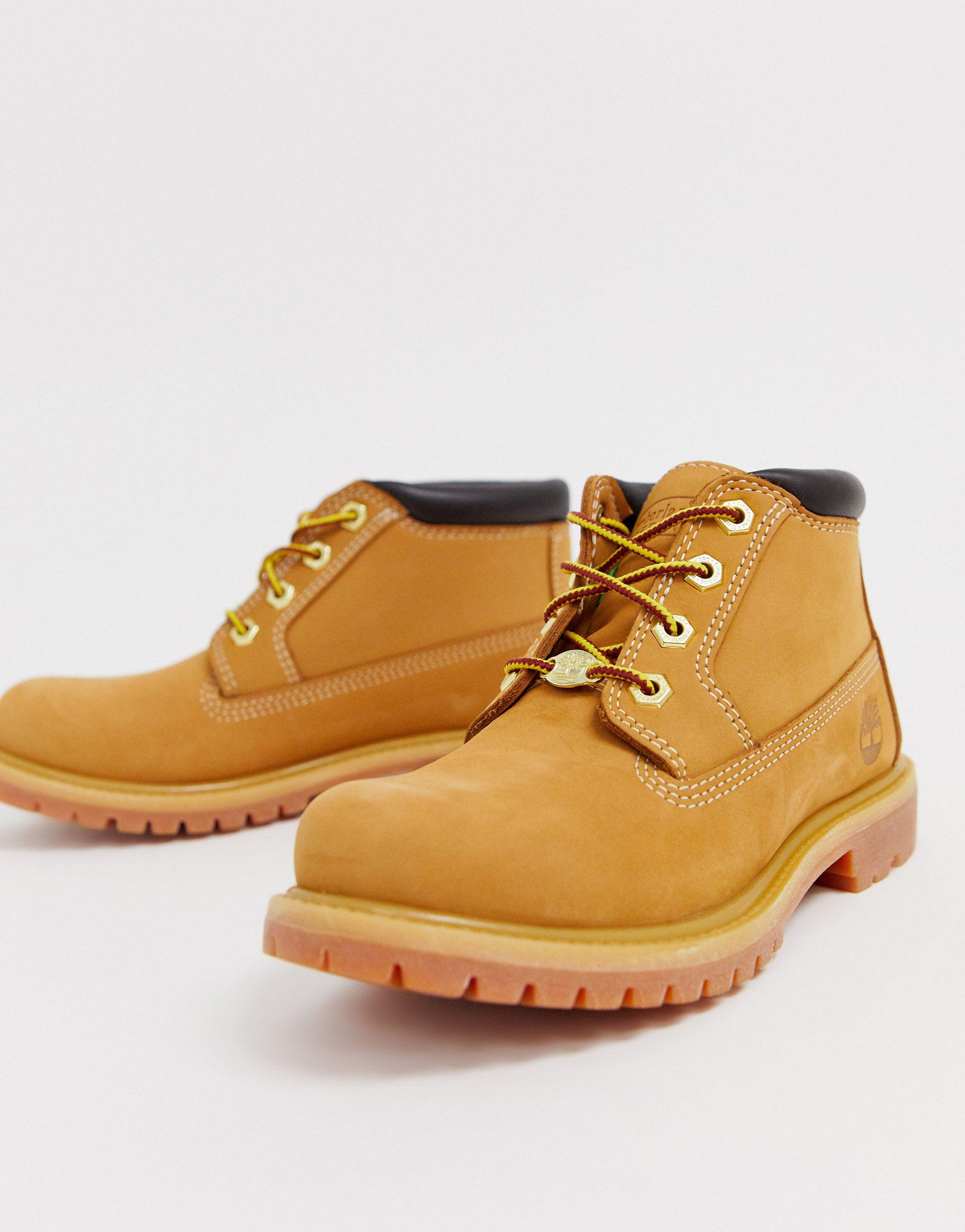 Timberland Kenniston Nellie Wheat Beige Nubuck Leather Flat Ankle Boots -  Lyst