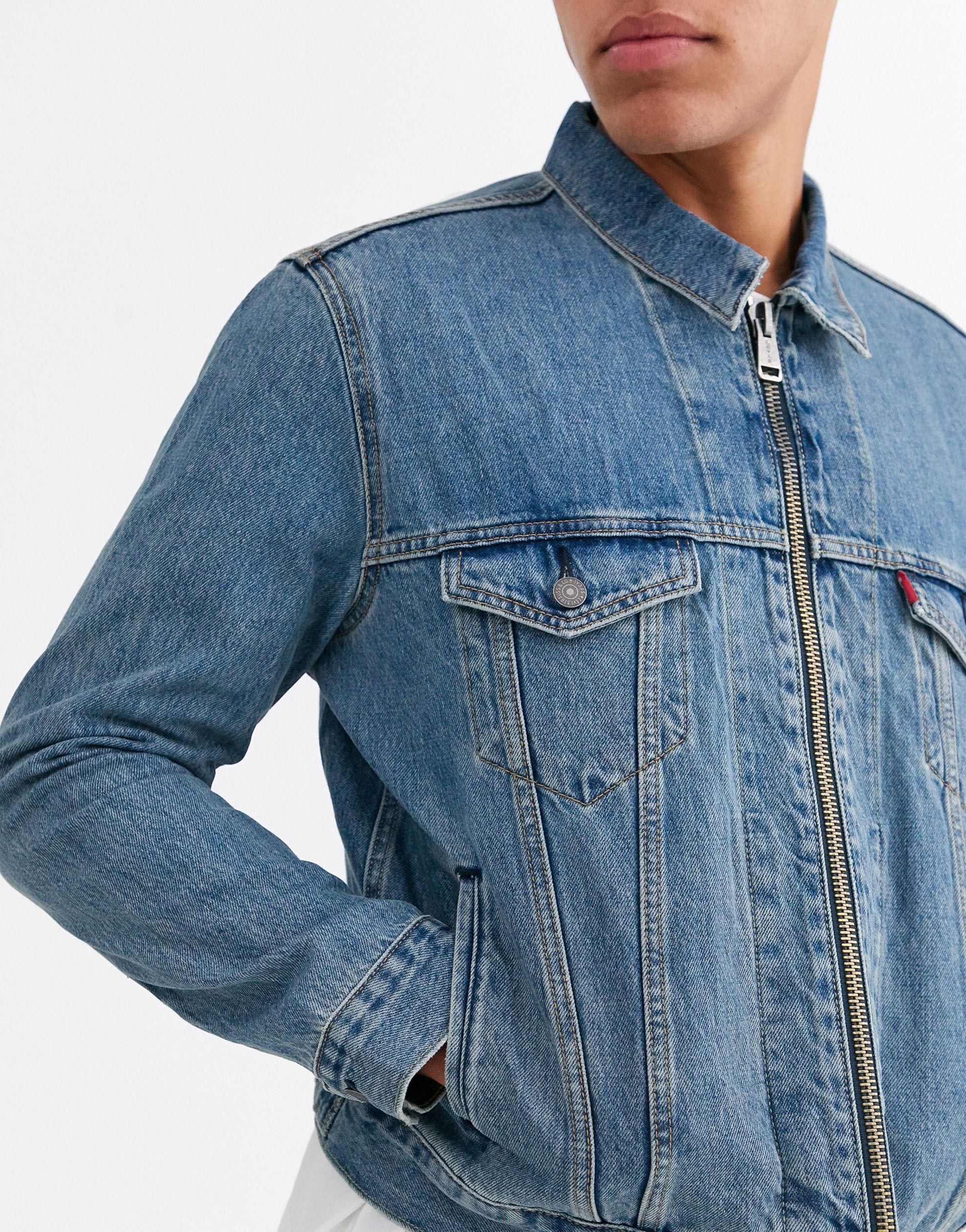 Levi's zip up denim jacket online