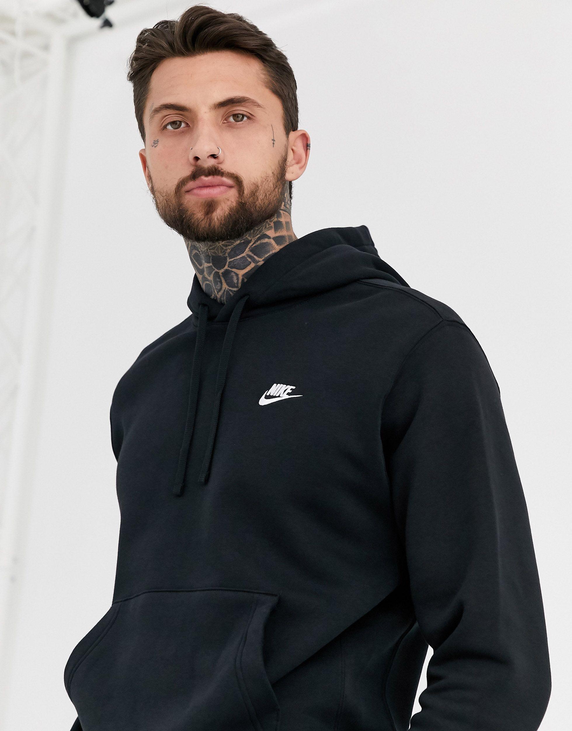 black nike hoodie big logo