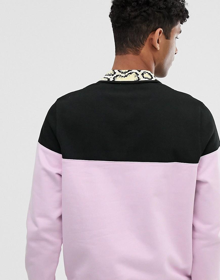 Lacoste Lacoste L!ve X Opening Ceremony Colour Block Sweat With Contrast  Collar in Pink for Men | Lyst