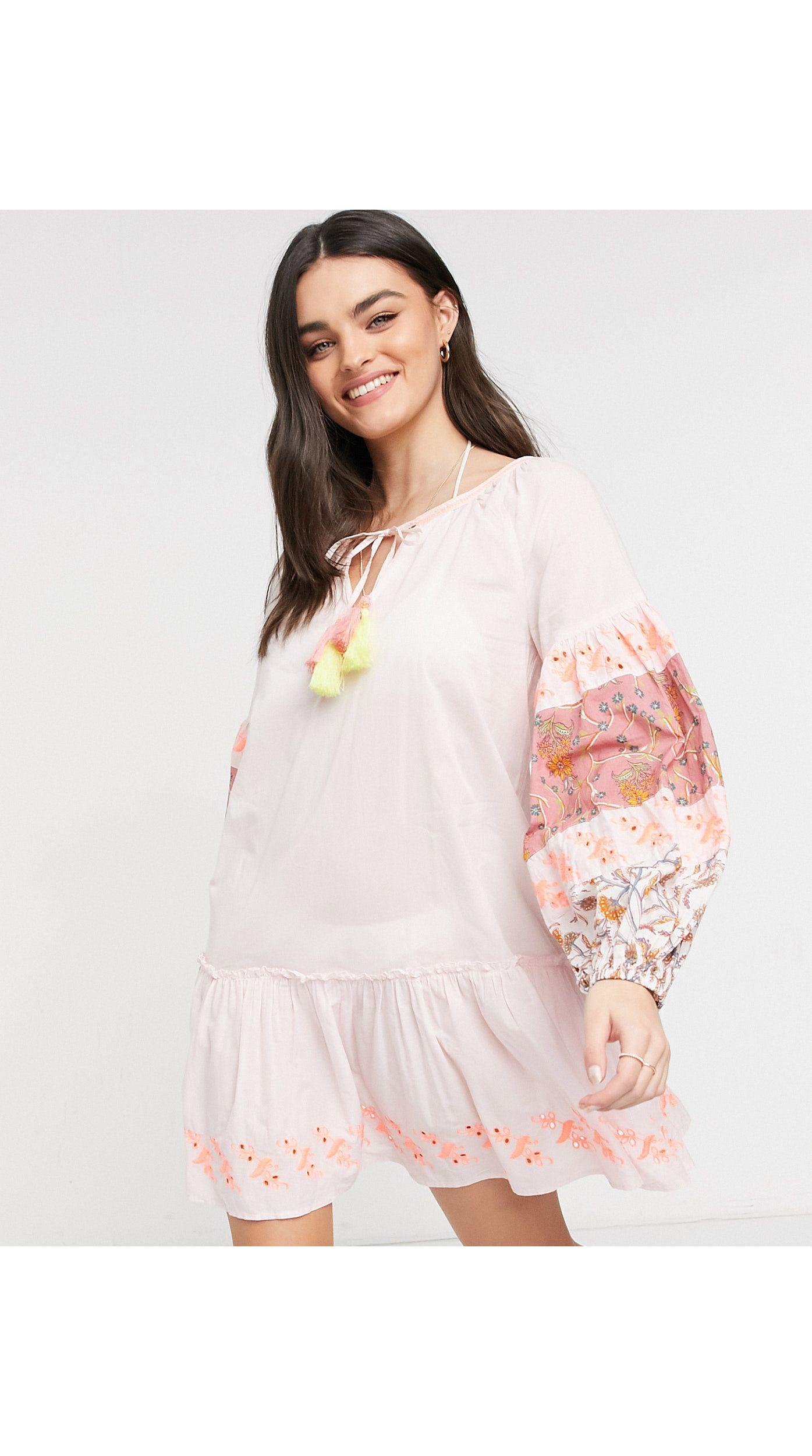 Printed Smock Mini Beach Dress 
