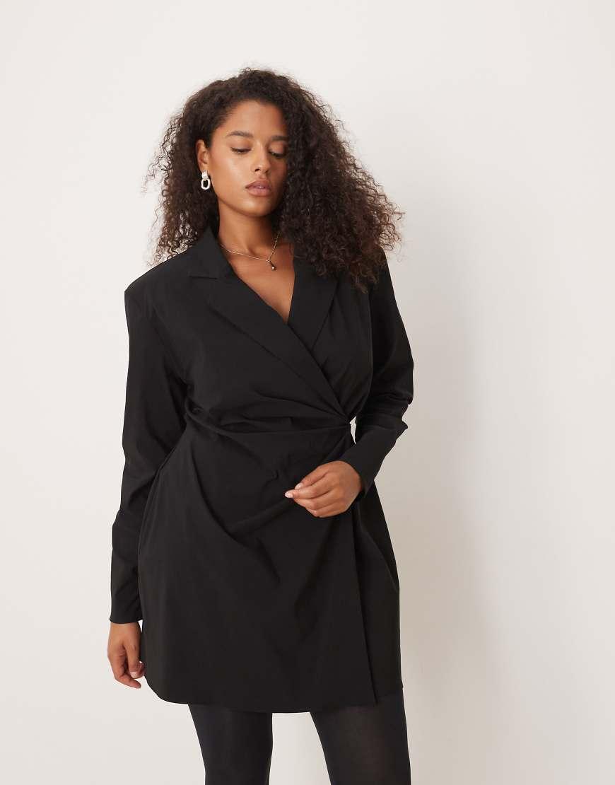 ASOS Asos Design Curve Cinched Blazer Mini Dress in Black Lyst UK