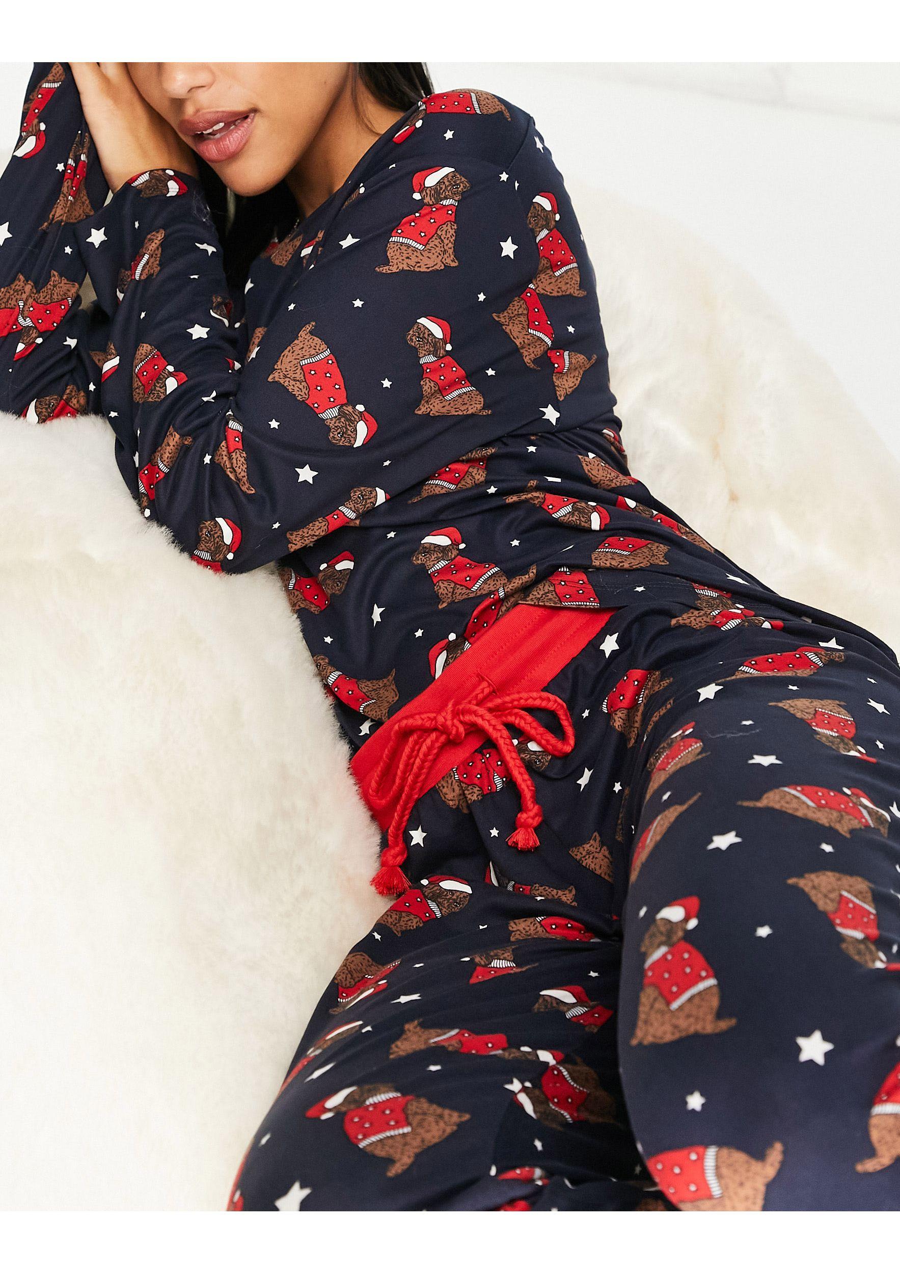 Chelsea Peers Christmas Cockapoo Dog Pyjamas in Navy (Red) Lyst