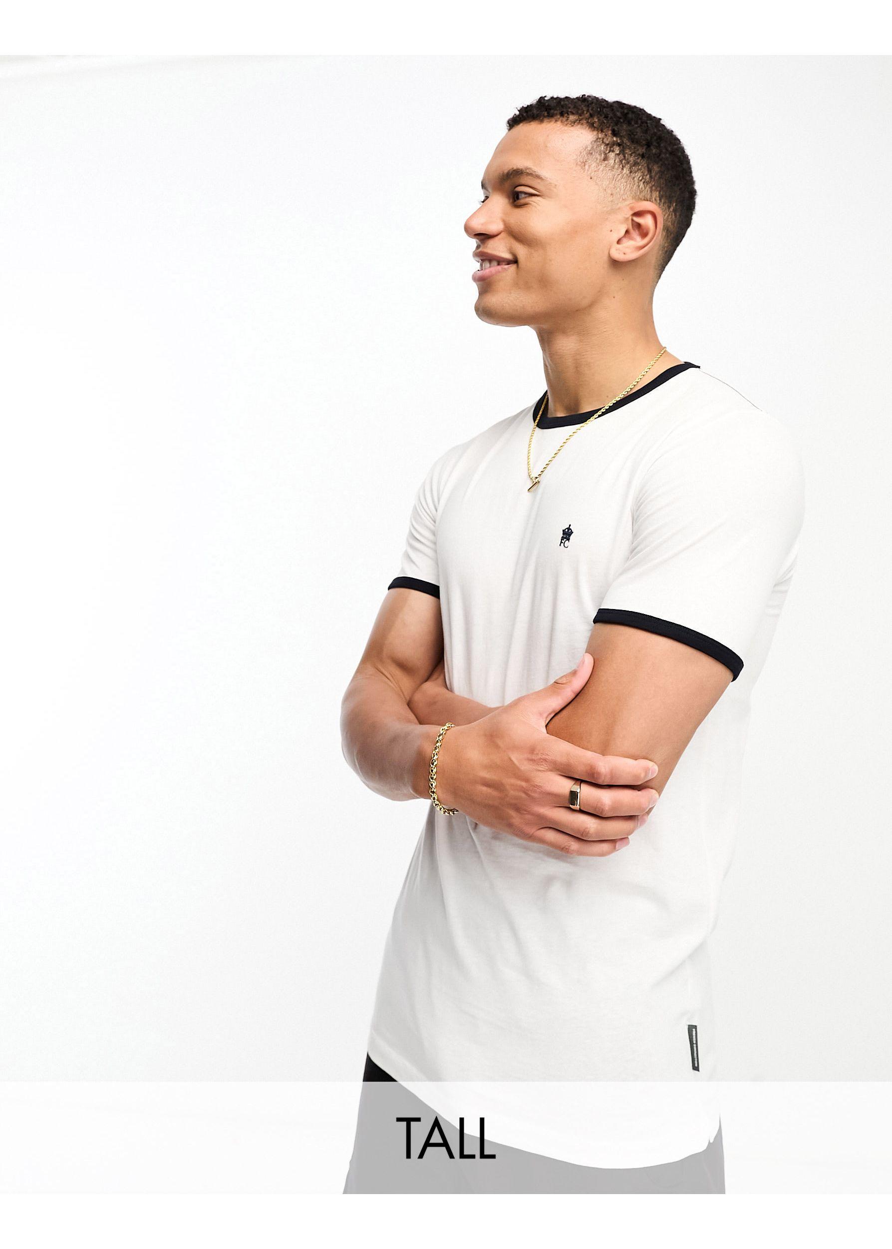 French Connection Tall Ringer T-shirt in White for Men | Lyst