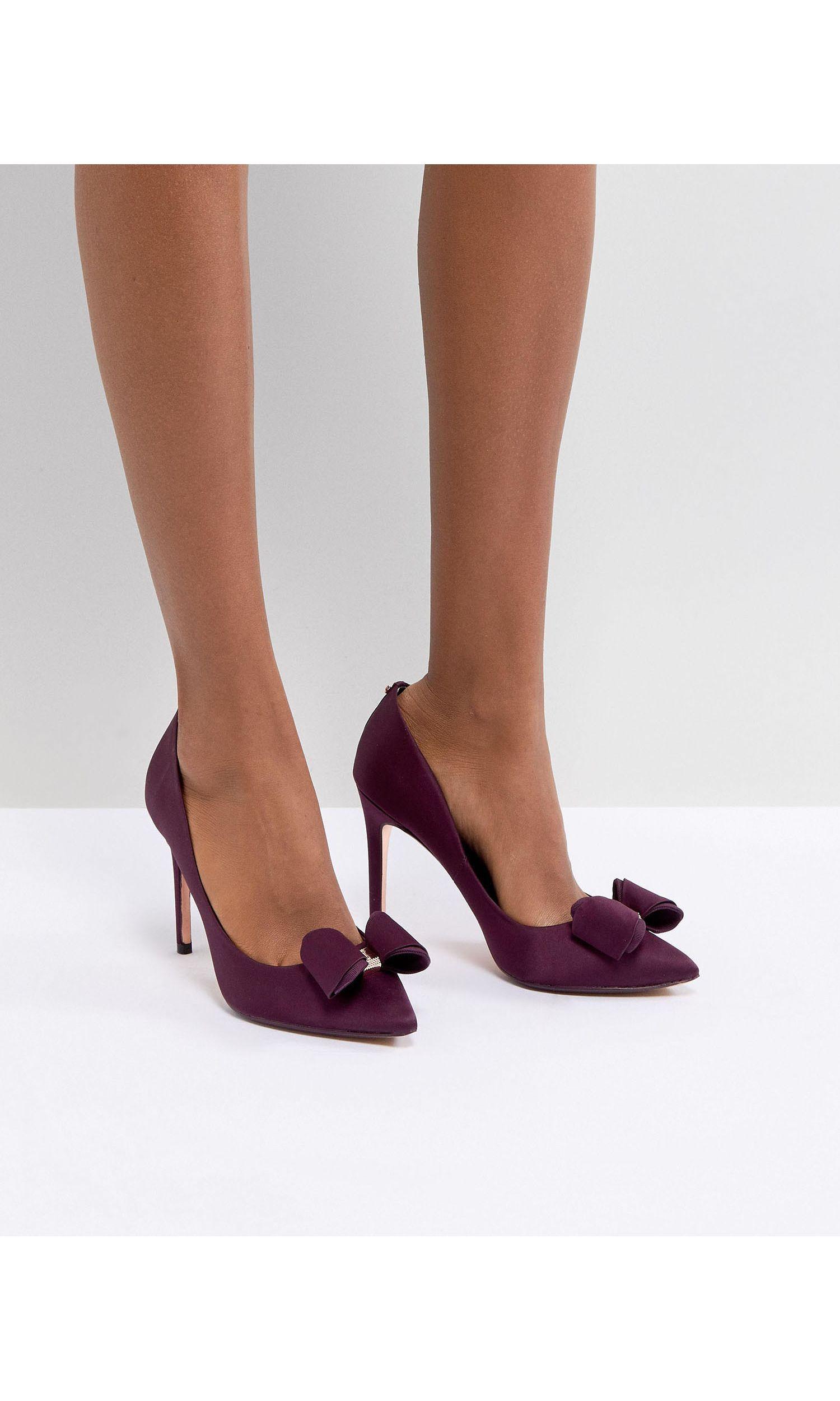 Ted Baker Azeline Heeled Bow Shoe in Purple - Lyst