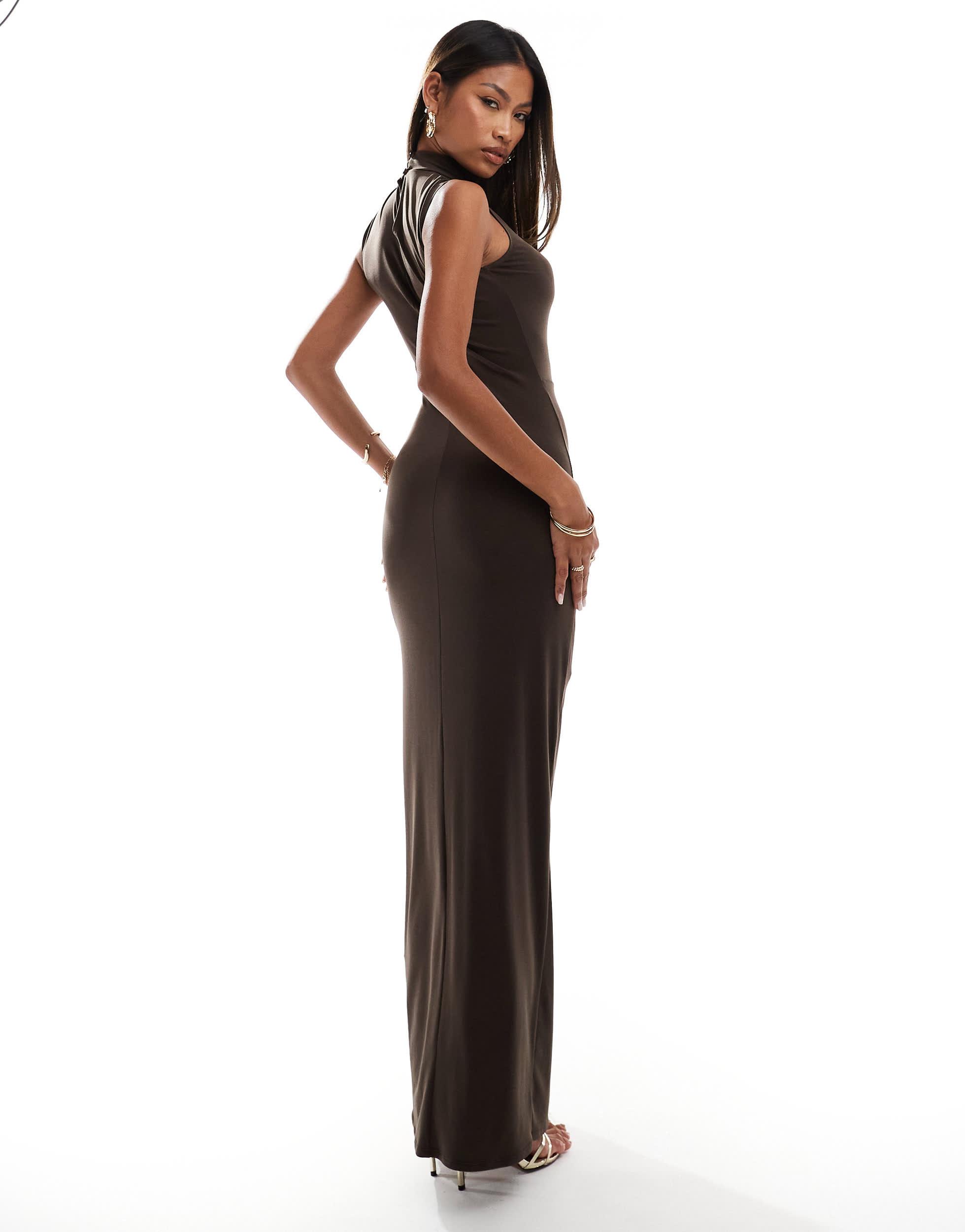 knee length dresses for ladies Pleated SUE SARTOR Flounce Gown