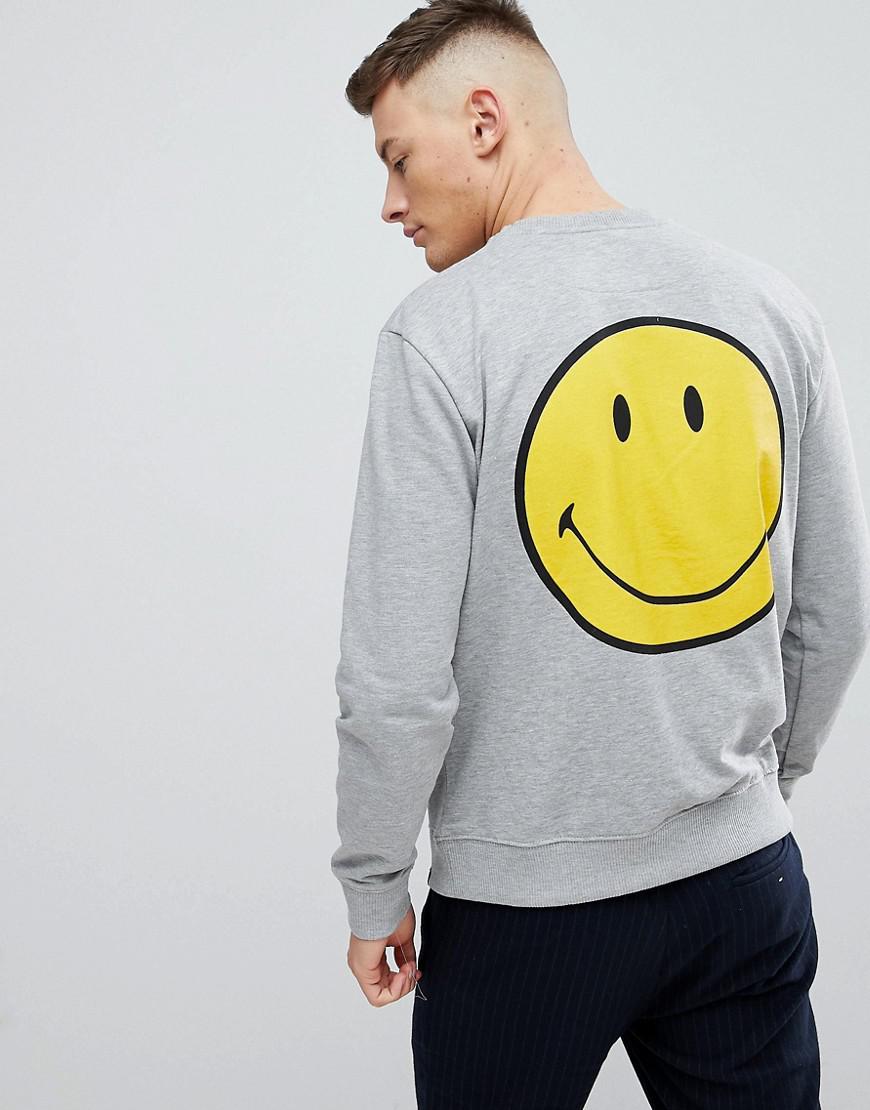 Pull\u0026Bear Denim Smiley Face Sweatshirt 