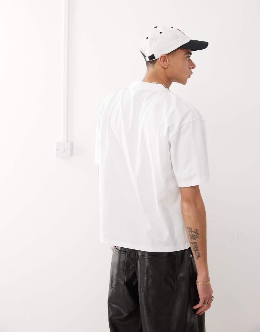 Karlkani Signature Chrome Logo Crop T-shirt in White for Men Lyst UK