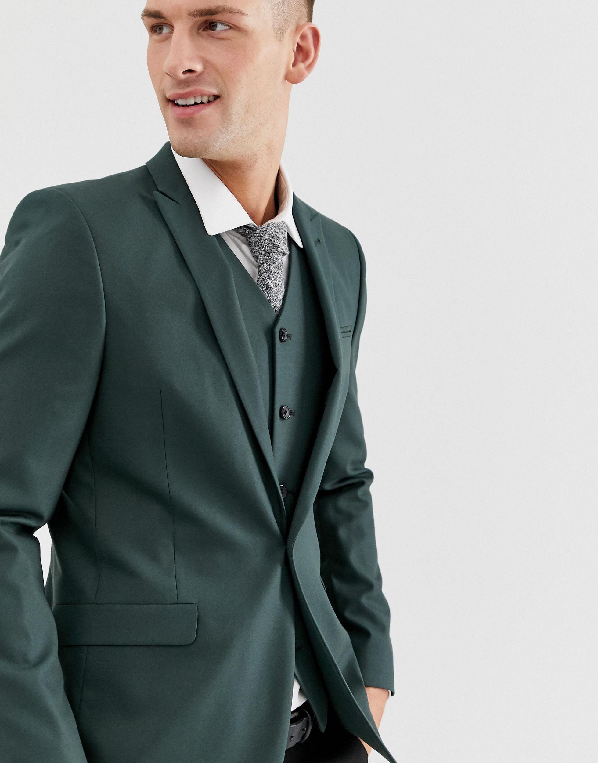 Giacca skinny da abito verde bosco da Uomo di ASOS in Verde | Lyst