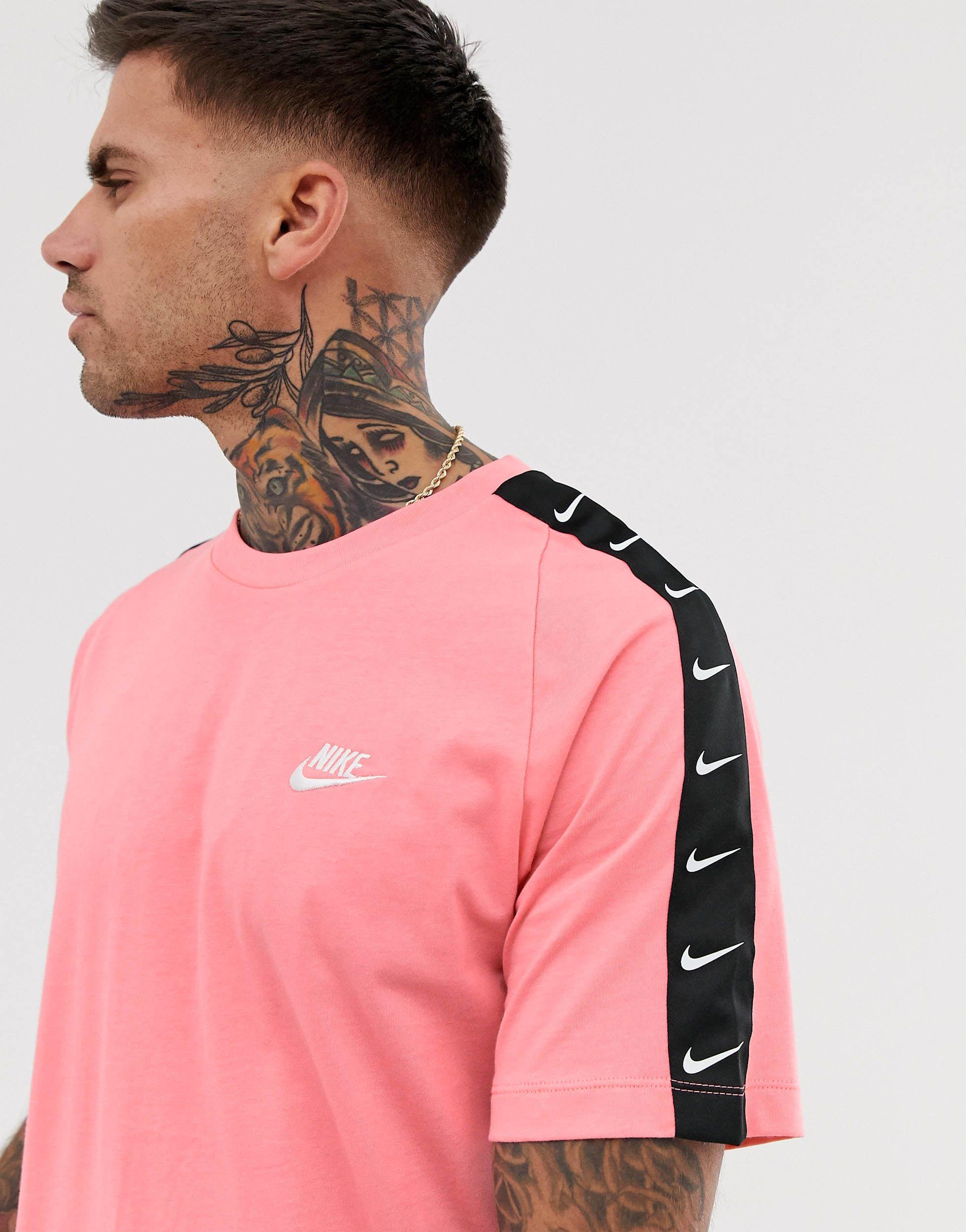 Camiseta rosa con cinta del logo Nike hombre de Rosa Lyst