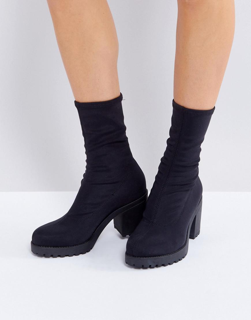 Vagabond Shoemakers Leather Grace Black Sock Boots | Lyst