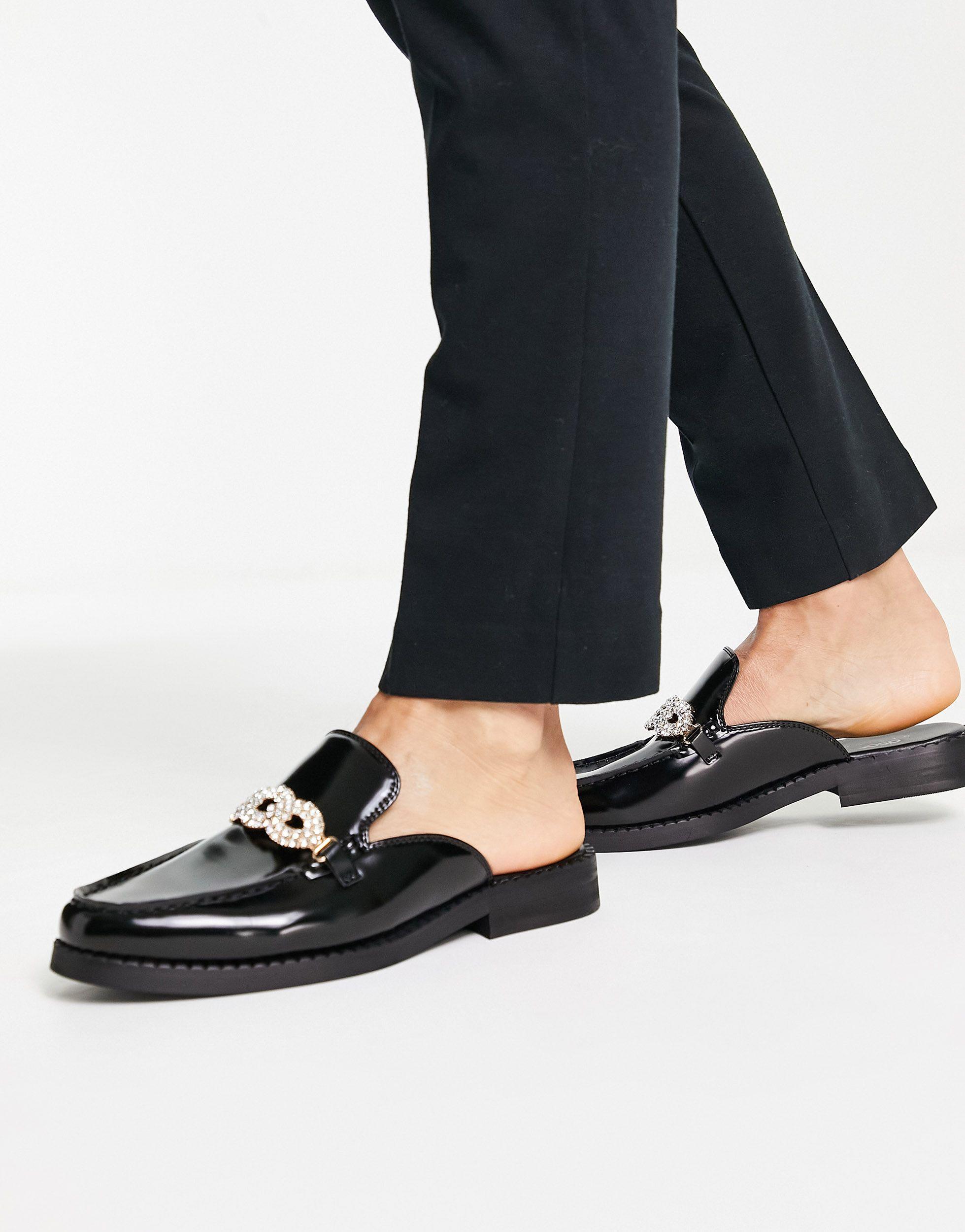 ASOS Mule Loafers With Trim Detail in Black for Men Lyst