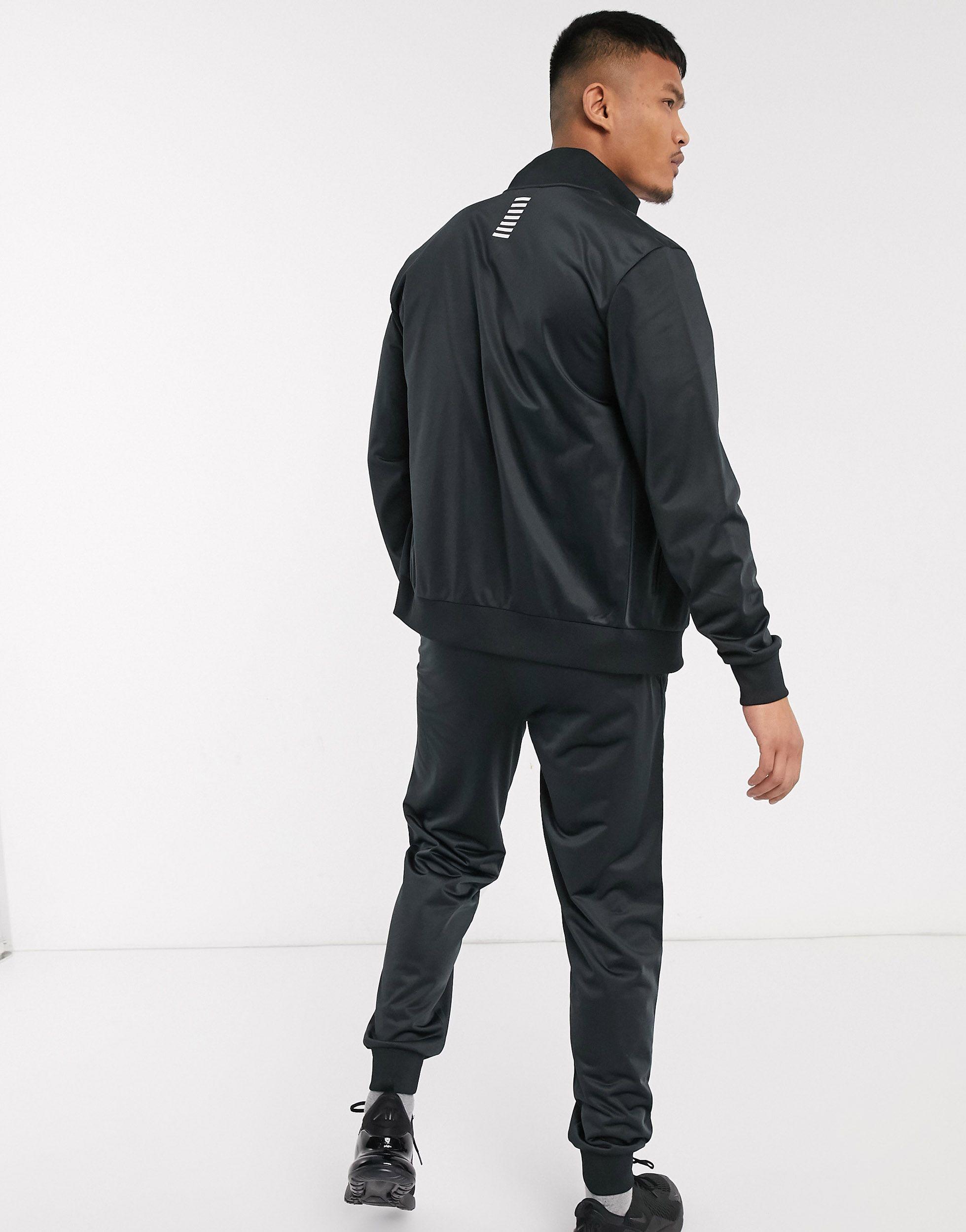 EA7 Synthetic Armani Visibility Tricot Logo Tracksuit in Black for Men ...