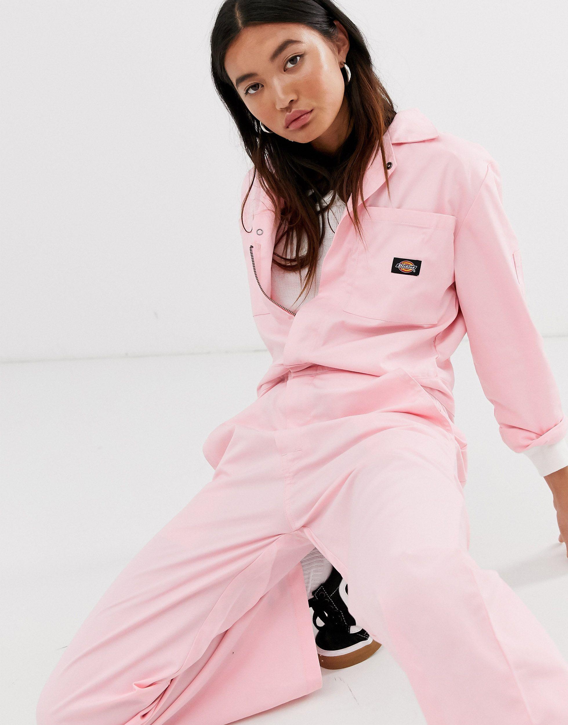 Dickies Relaxed Boiler Suit With Woven Badge in Pink | Lyst Australia