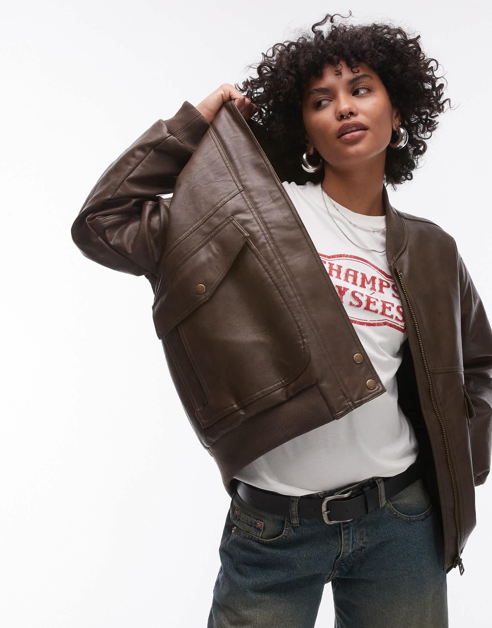 Veste En Cuir Oversize pour femme Jusqu a 50 Lyst