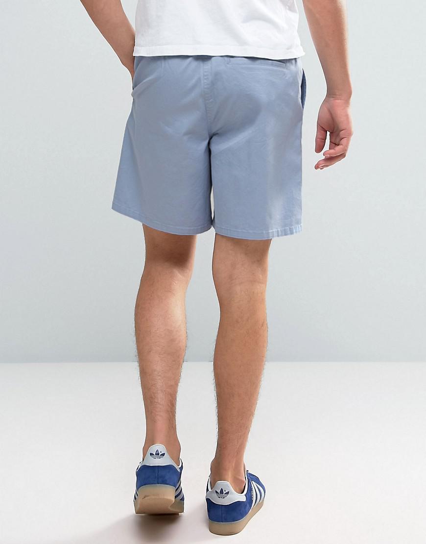 Lyst Asos Elasticated Waist Shorts In Faded Blue in Blue for Men