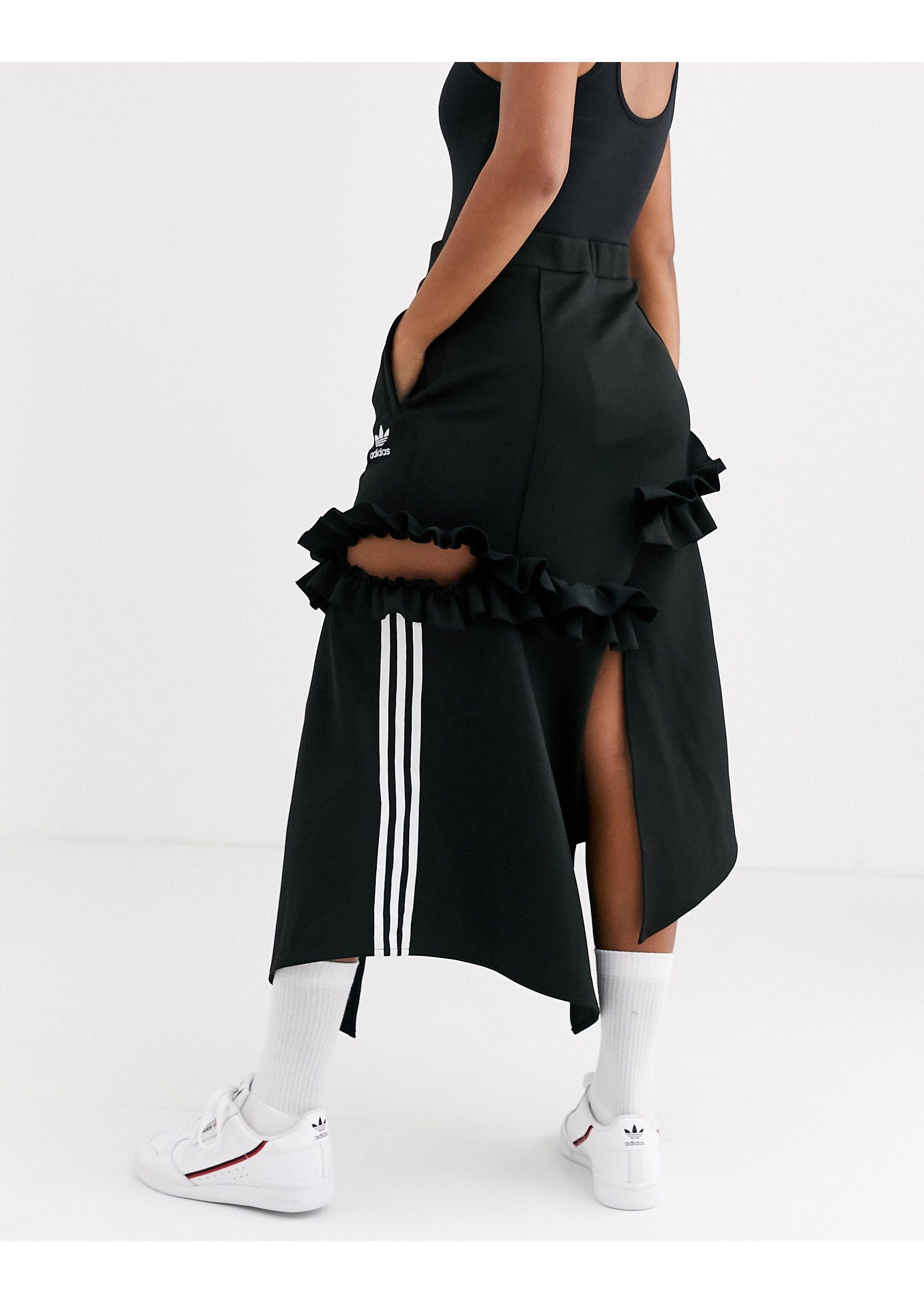 kolonie flexibel hoogte adidas Originals X J Koo Trefoil Ruffle Skirt in Black | Lyst