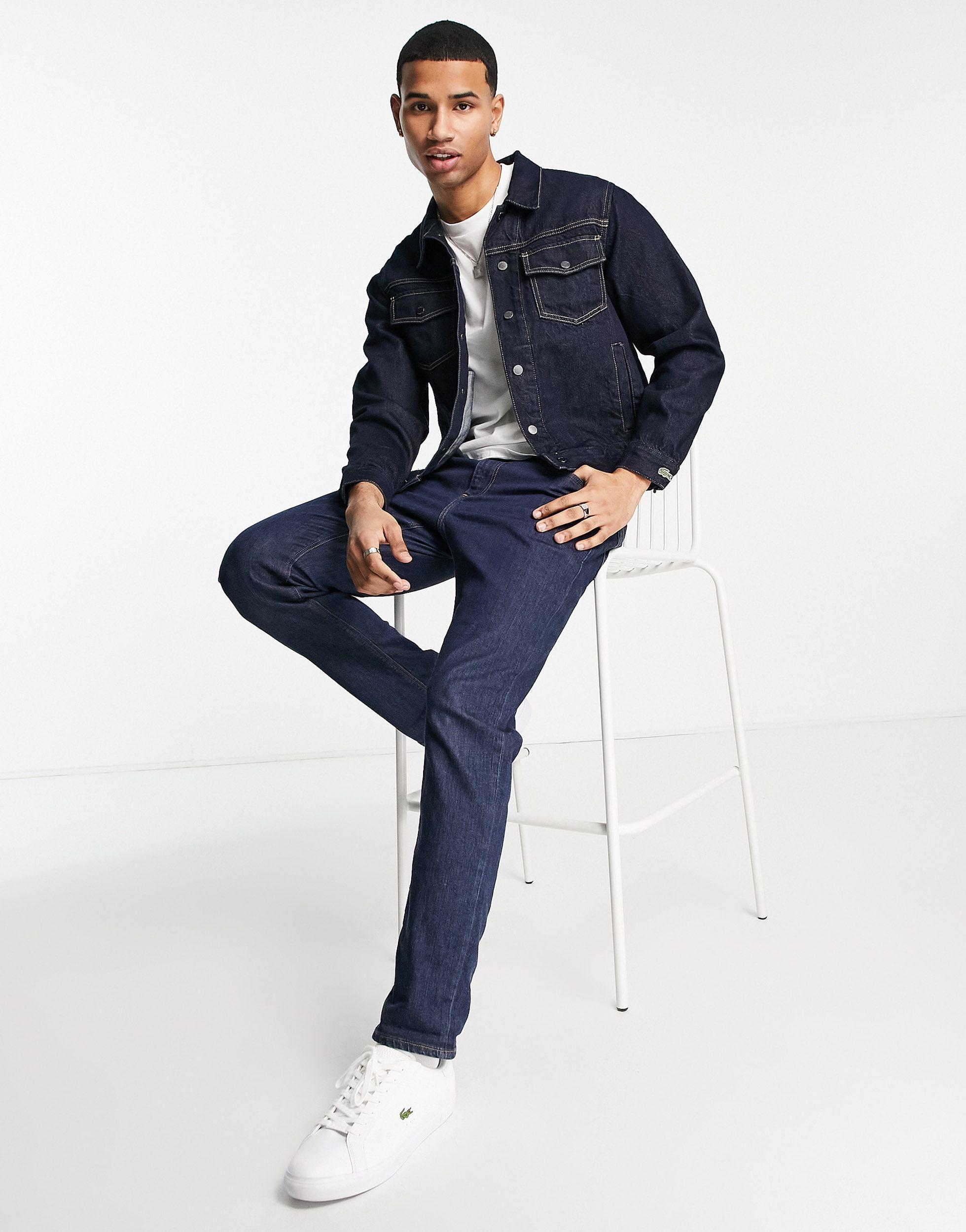 Veste en jean Lacoste pour homme en coloris Bleu | Lyst