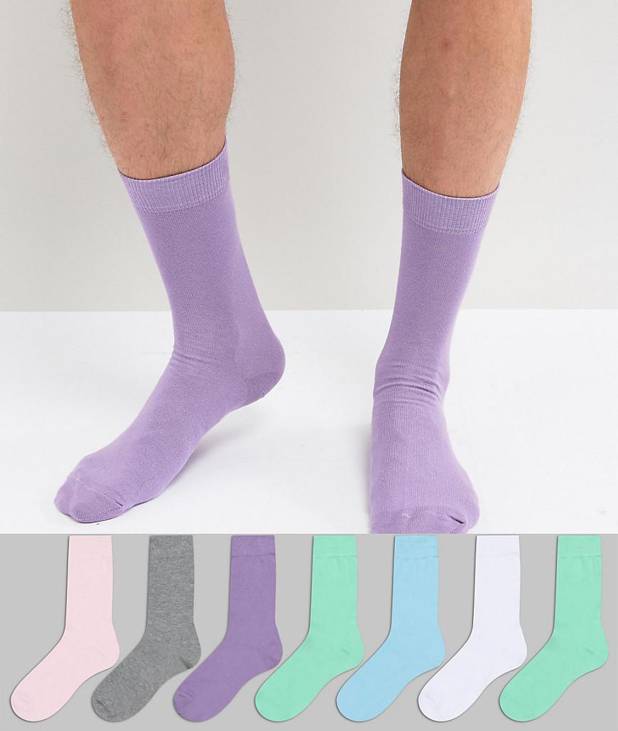 ASOS Cotton Socks In Pastel Colors 7 Pack for Men - Lyst