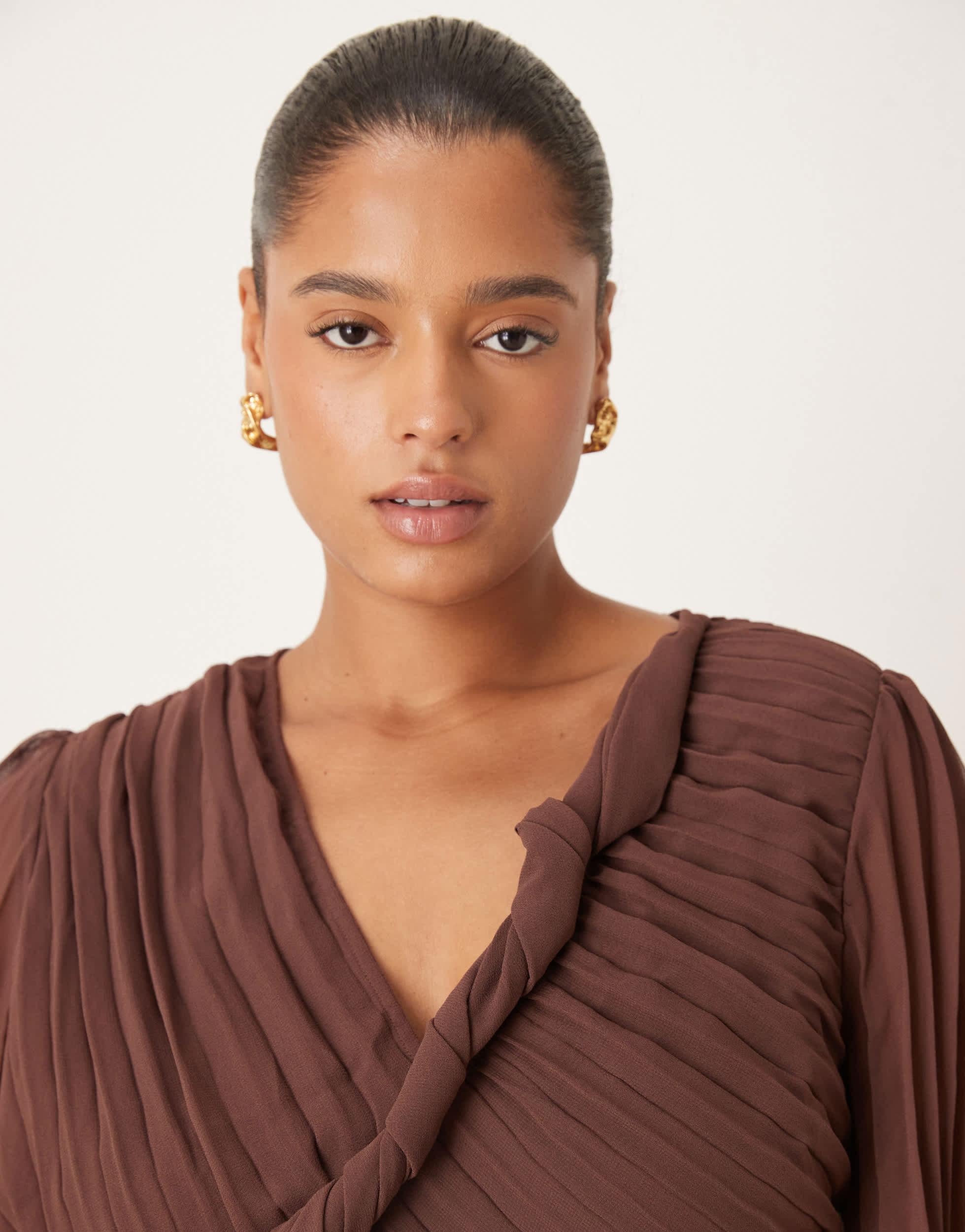 asos design wrap front midi dress ASOS Design - Wrap Front Midi Dress - Women - Polyester - 0 US