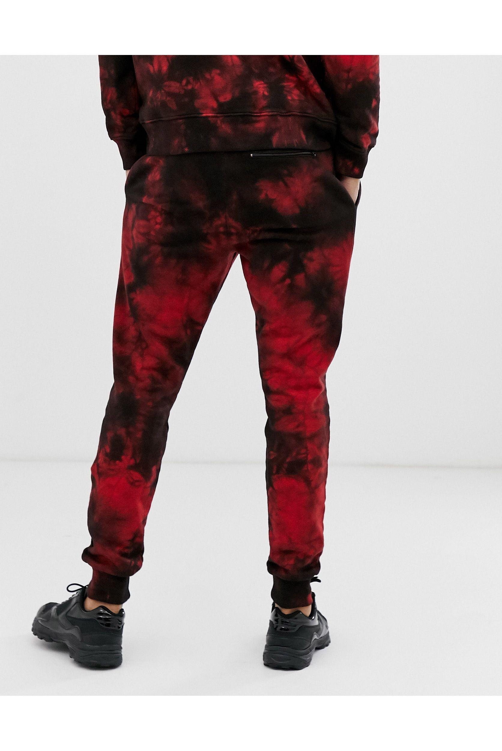 Joggers tie-dye neri e rossi da Uomo di Criminal Damage in Nero | Lyst