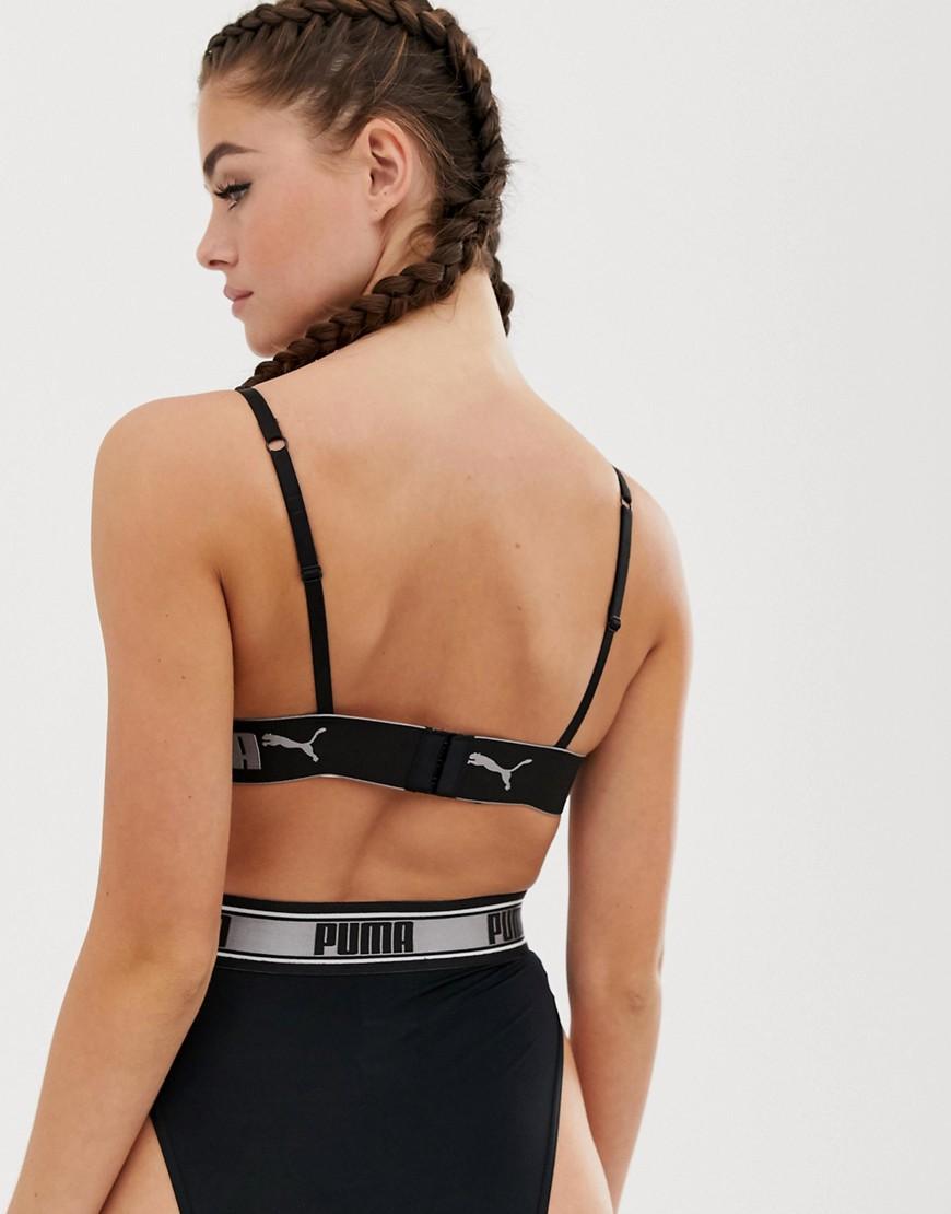 puma triangle padded bralette