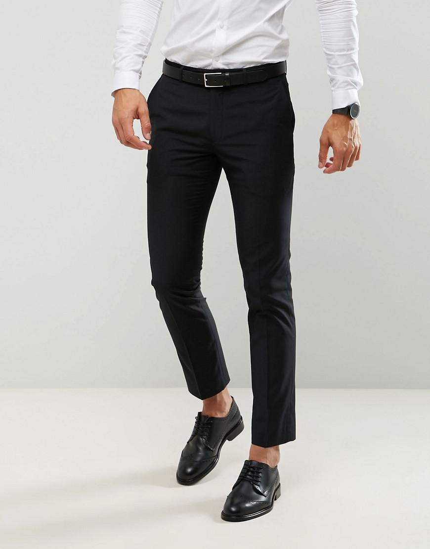 Lyst - Farah Skinny Suit Pants In Black in Black for Men