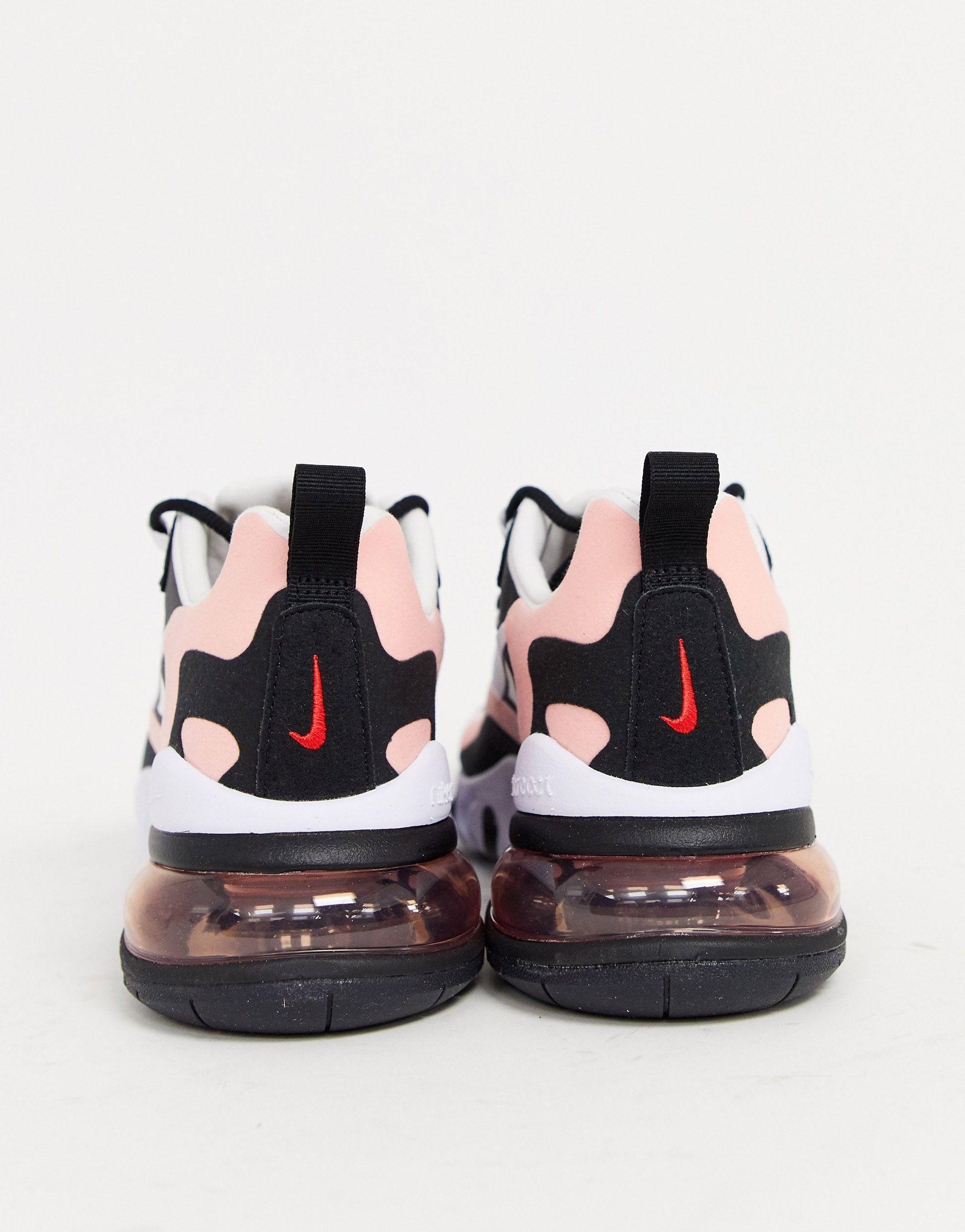 Air Max 270 React Baskets Rose et noir Nike Lyst