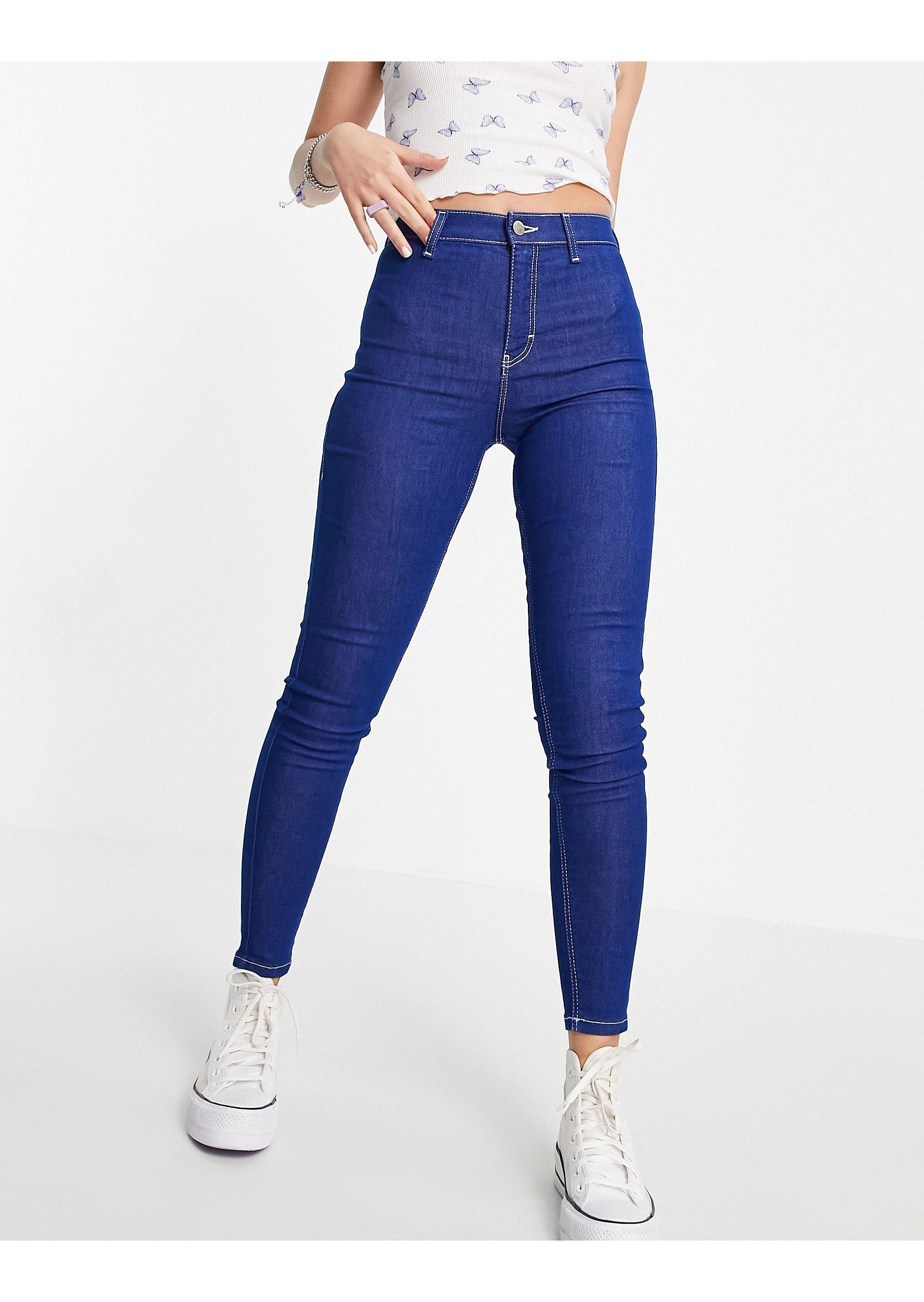 TOPSHOP Denim Joni Jeans in Blue | Lyst