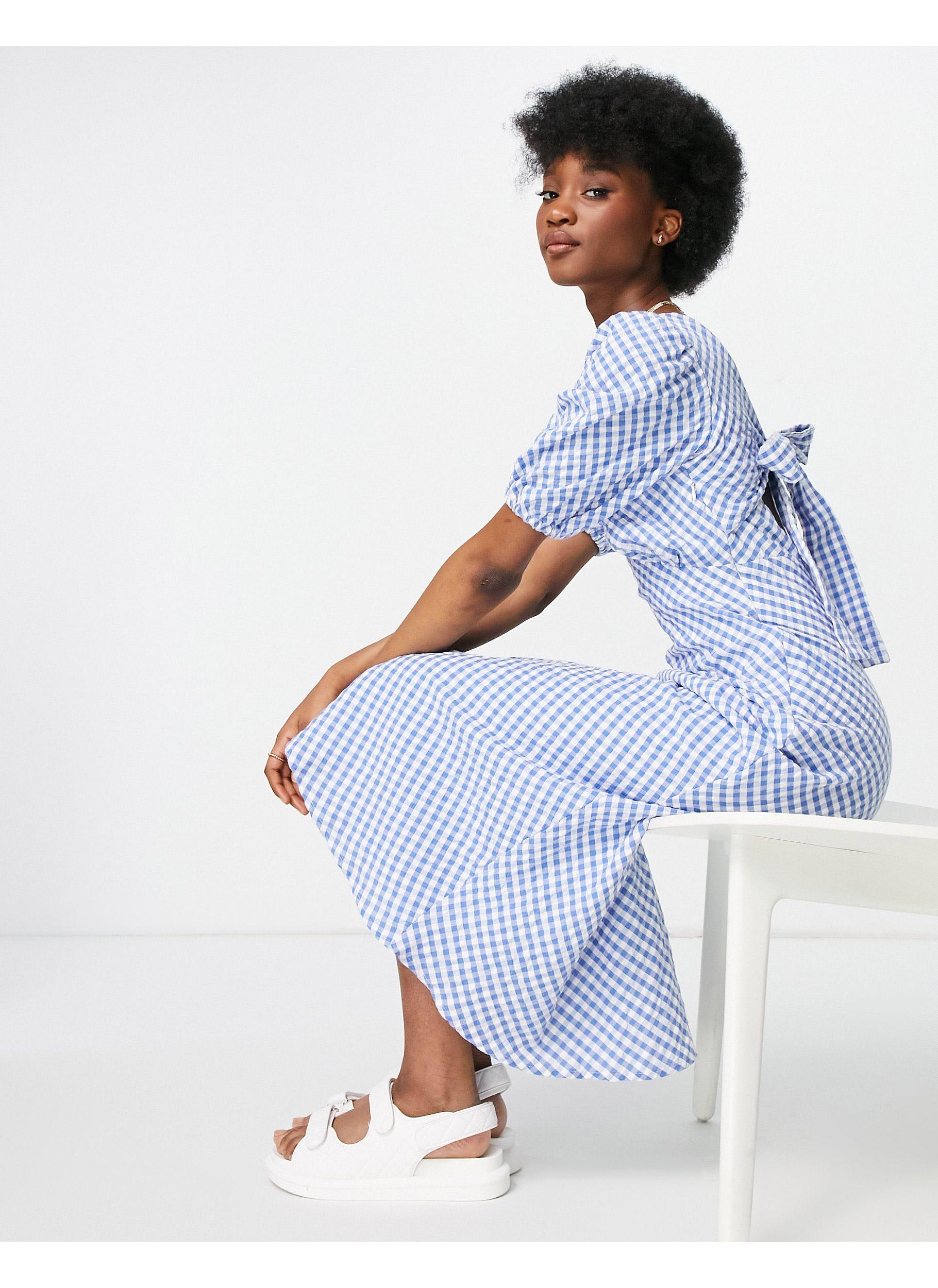 New Look Puff Sleeve Midi Tea Dress in 