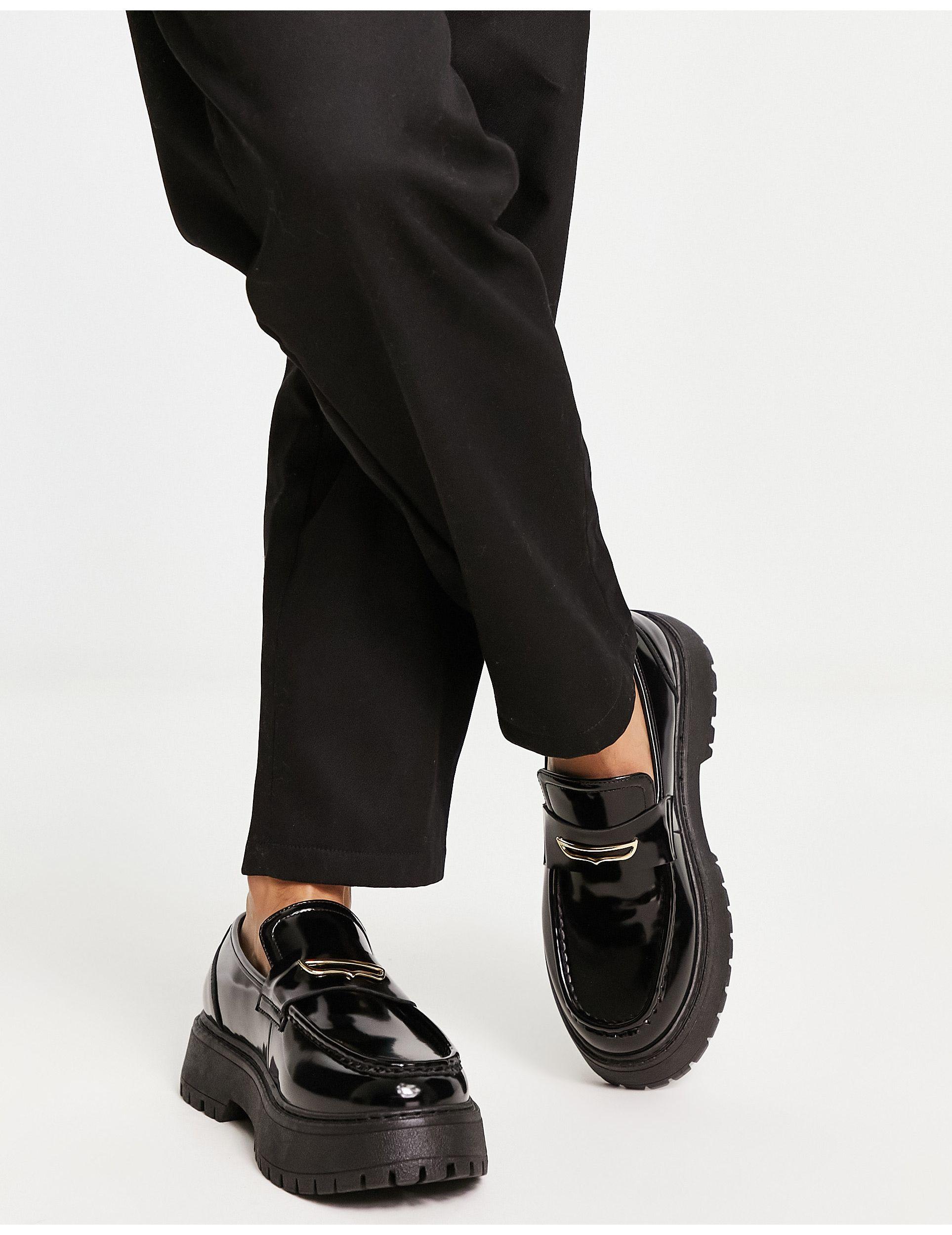 ASOS Chunky Loafers in Black for Men | Lyst