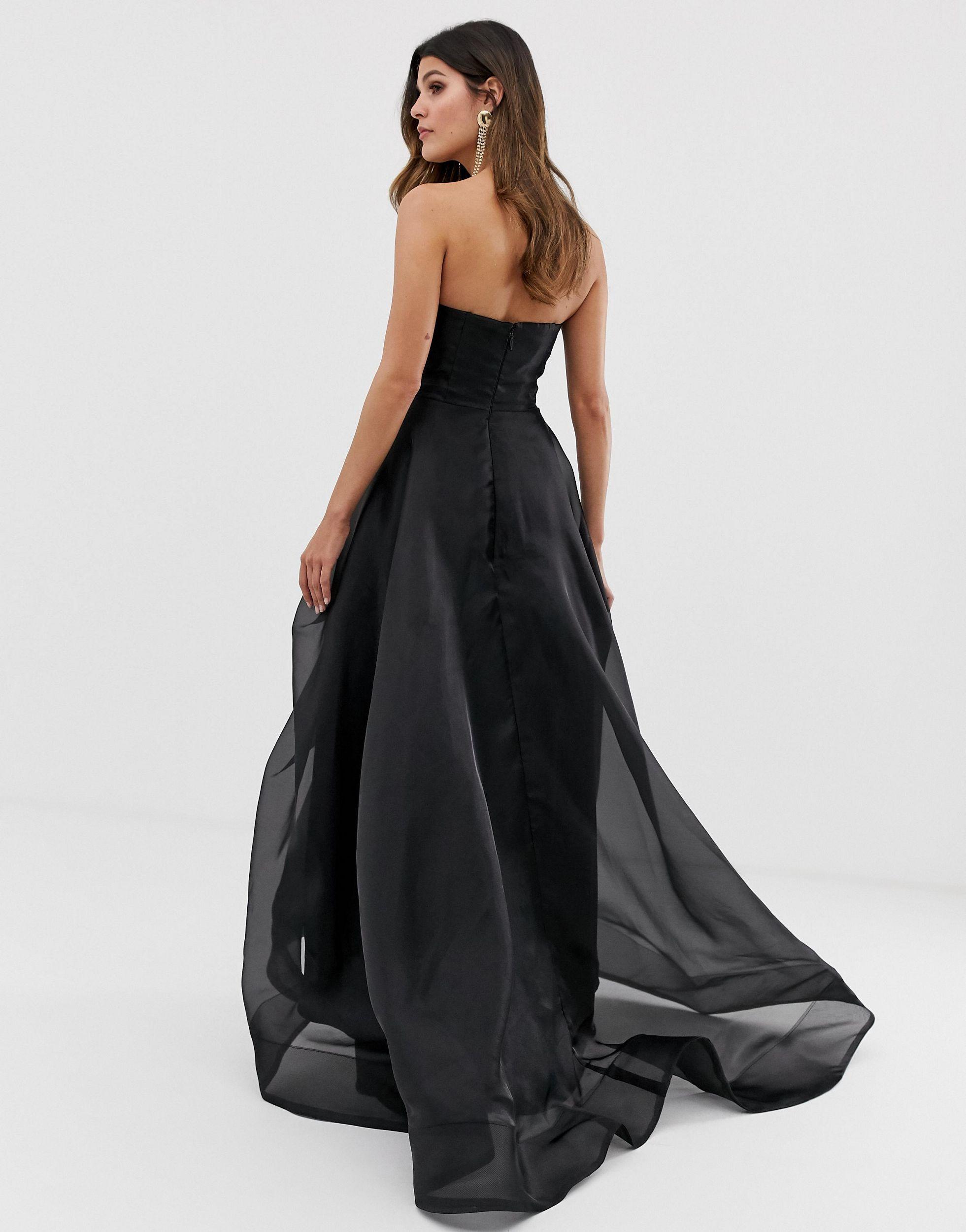 bariano full maxi dress with origami bust detail