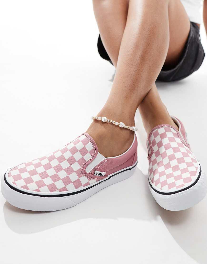 Vans Classic Slip-on Checkerboard Sneakers in Pink Lyst UK