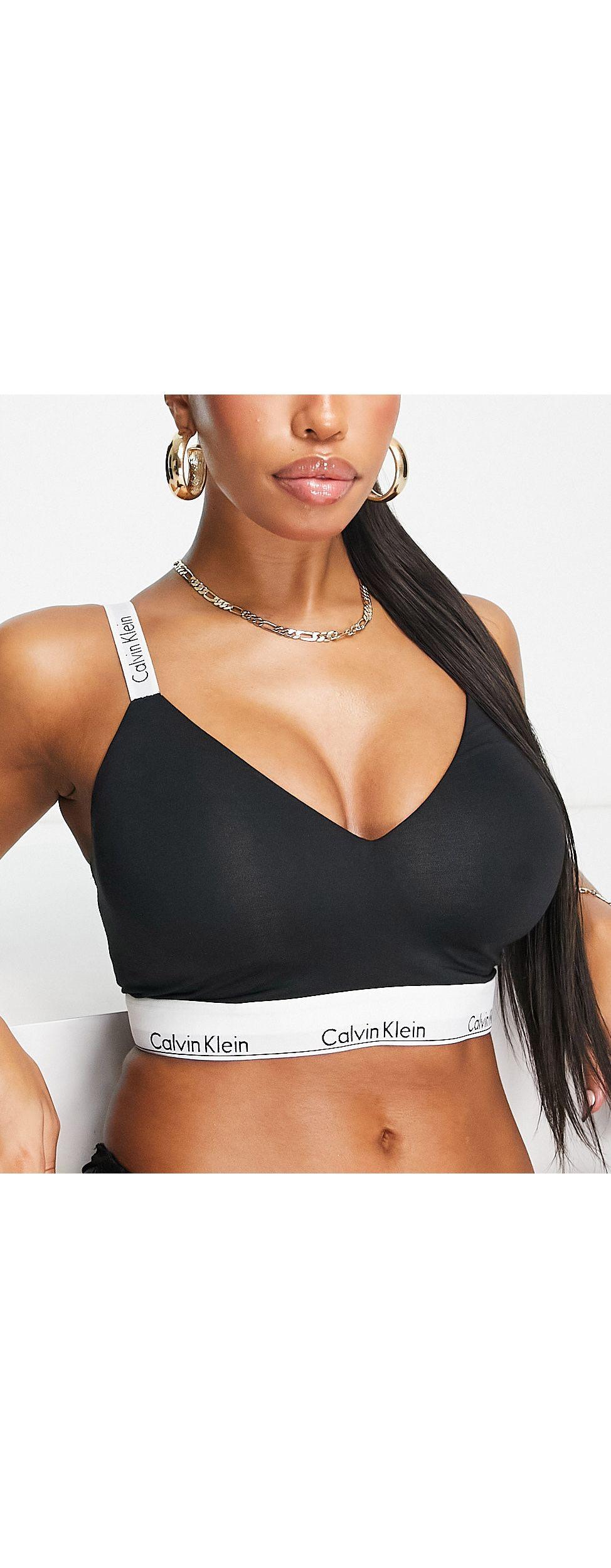 Calvin Klein QF4936 Bold Accents Lightly Lined Bralette (black S) for sale  online