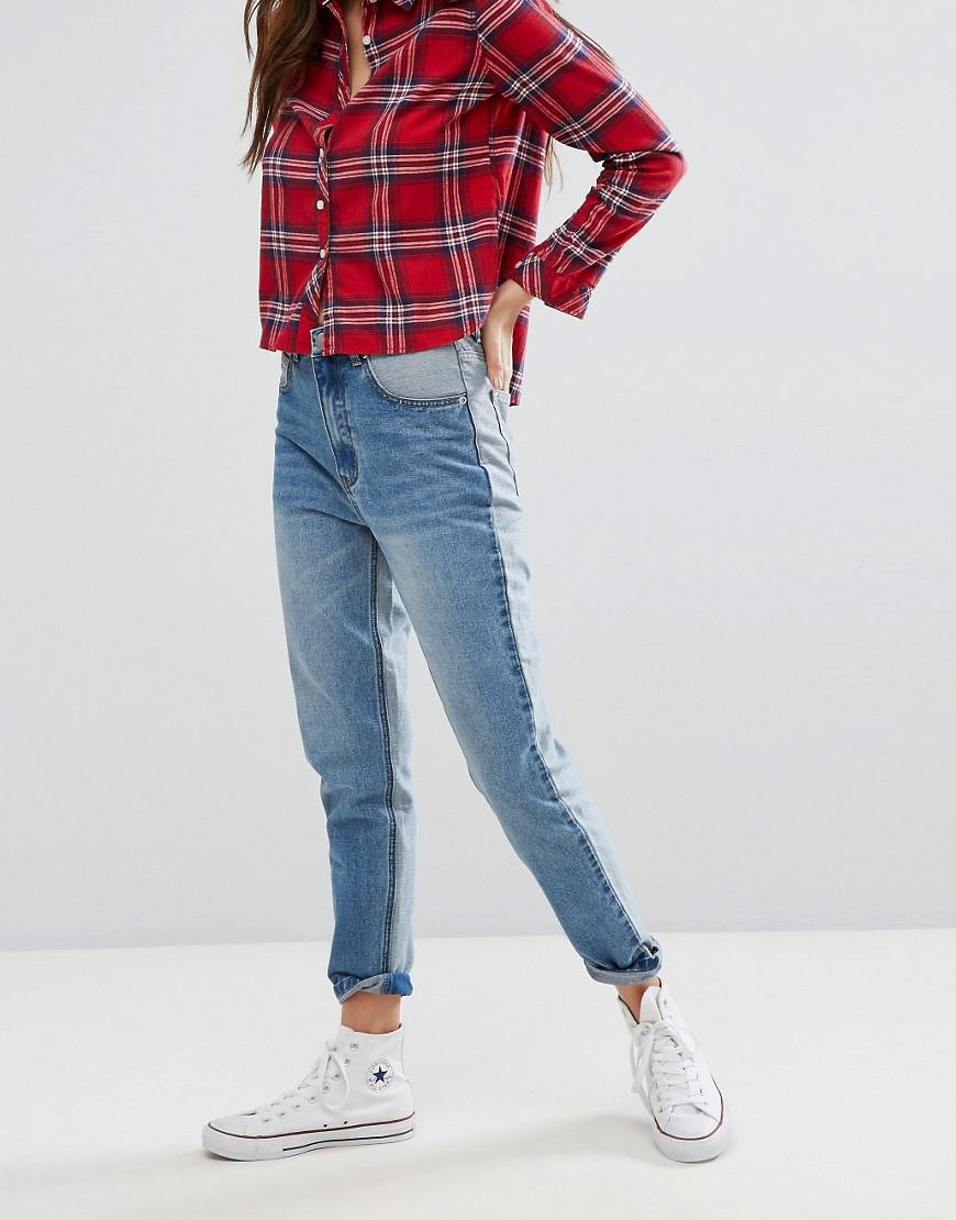 color block mom jeans