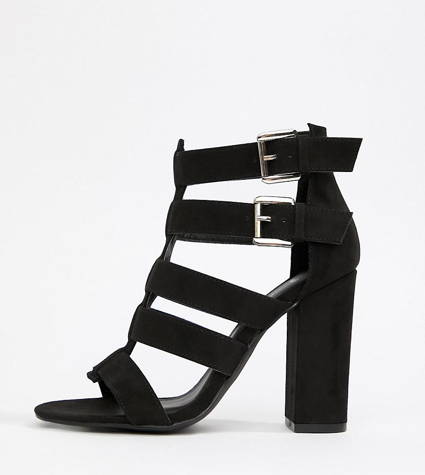 New Look Multi Strap Block Heel Sandal in Black