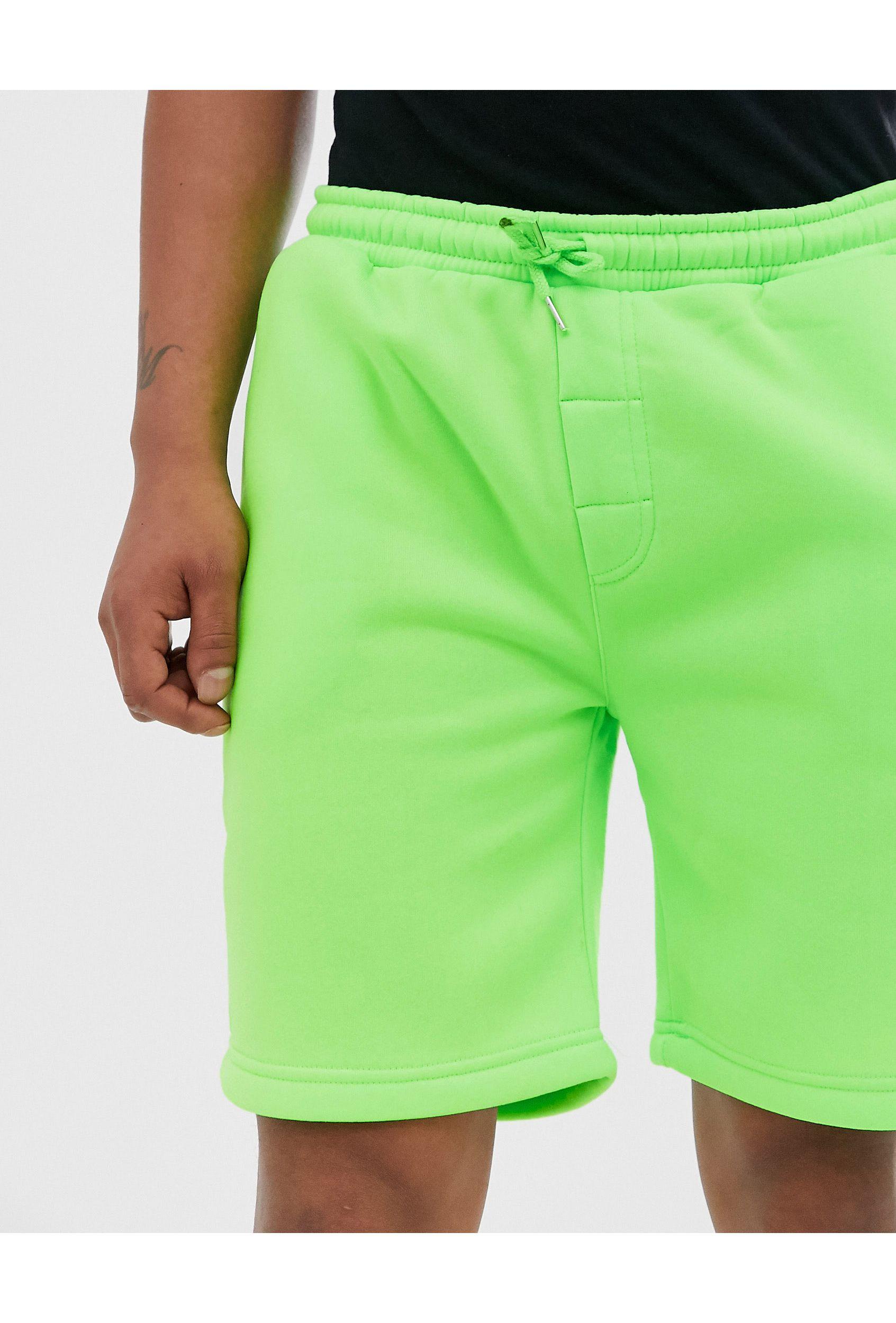 Neon Green Sweat Shorts Online Sales 