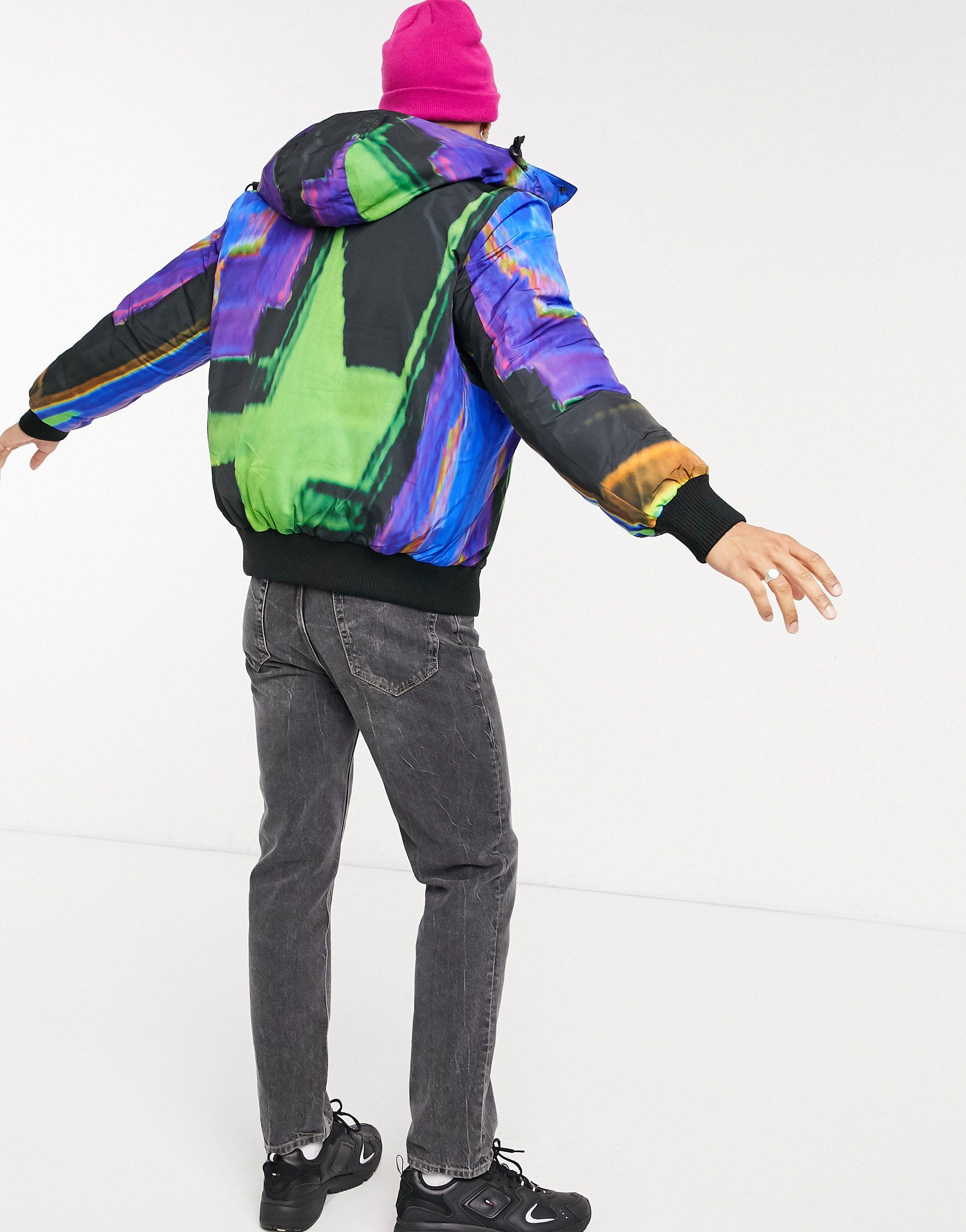 DIESEL W-on-aop Padded Hooded Graphic 