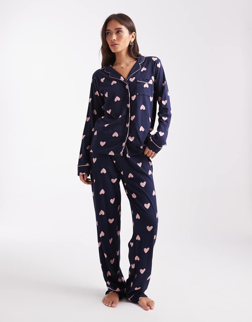 New Look Heart Revere Pyjamas in Blue Lyst UK