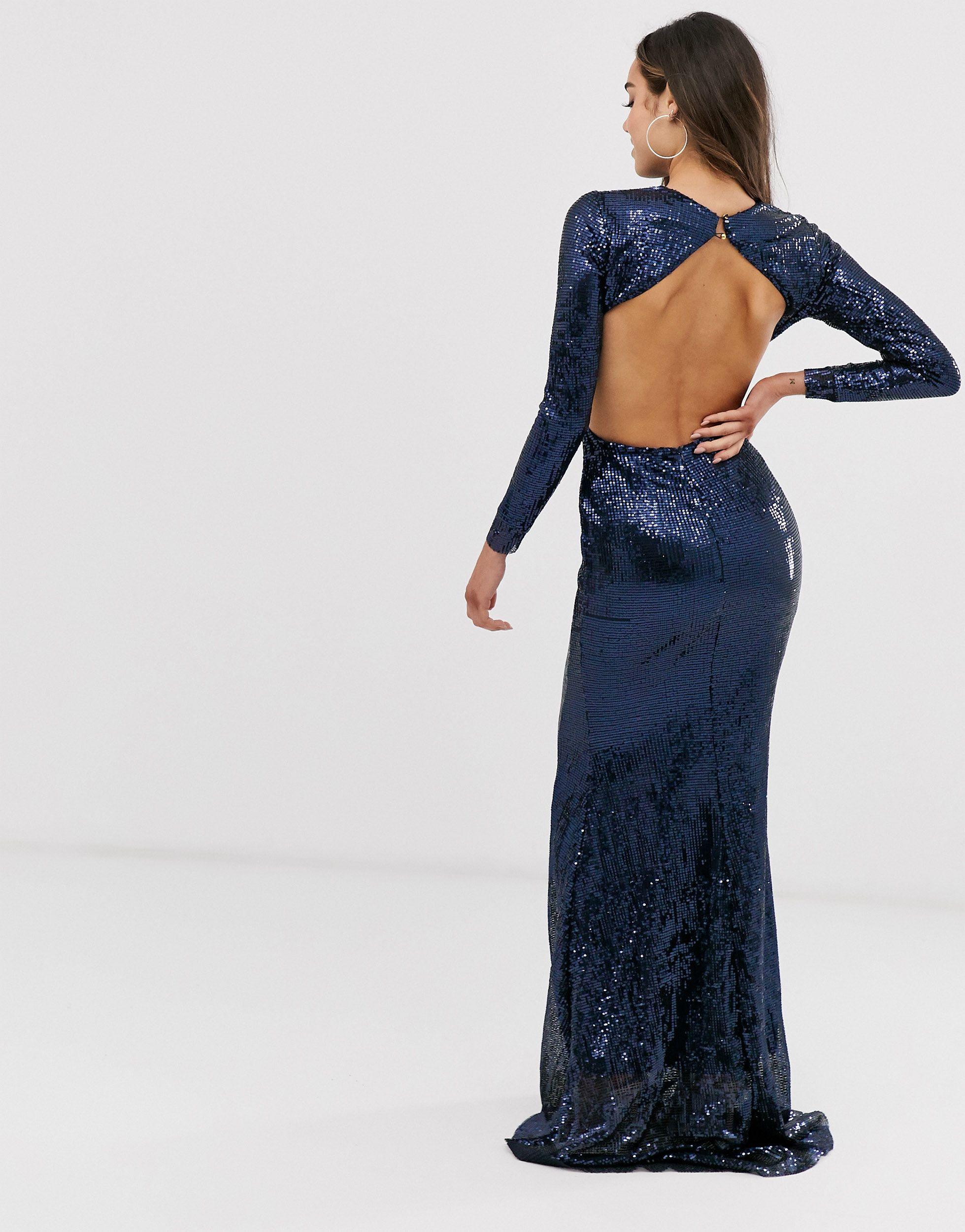 club l london fishtail maxi dress