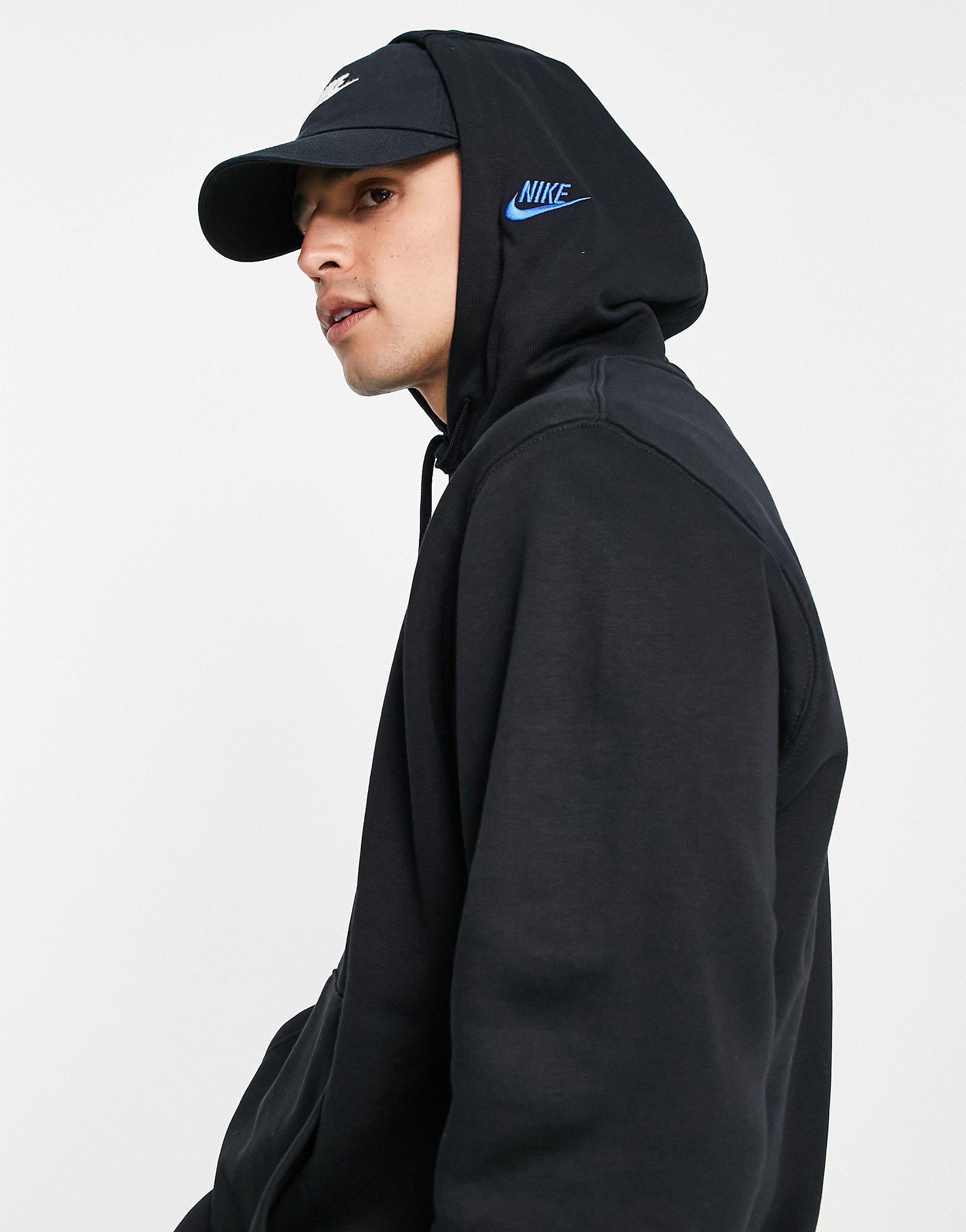 Nike Essential Fleece+ Multi Logo Hoodie in Black for Men Lyst