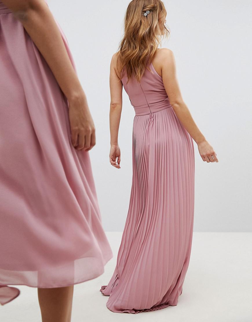 Lyst Tfnc London Pleated Maxi Bridesmaid Dress in Pink
