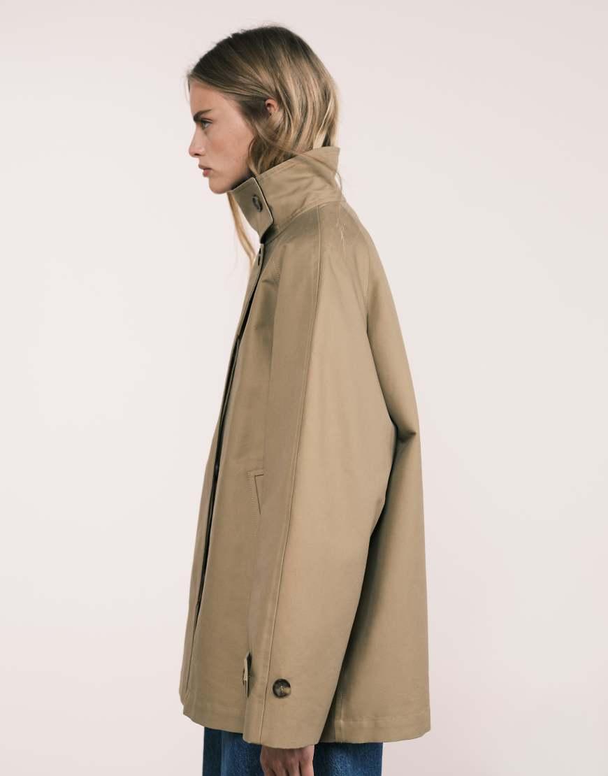 ARKET Waxed Cotton Trench Jacket in Natural Lyst UK