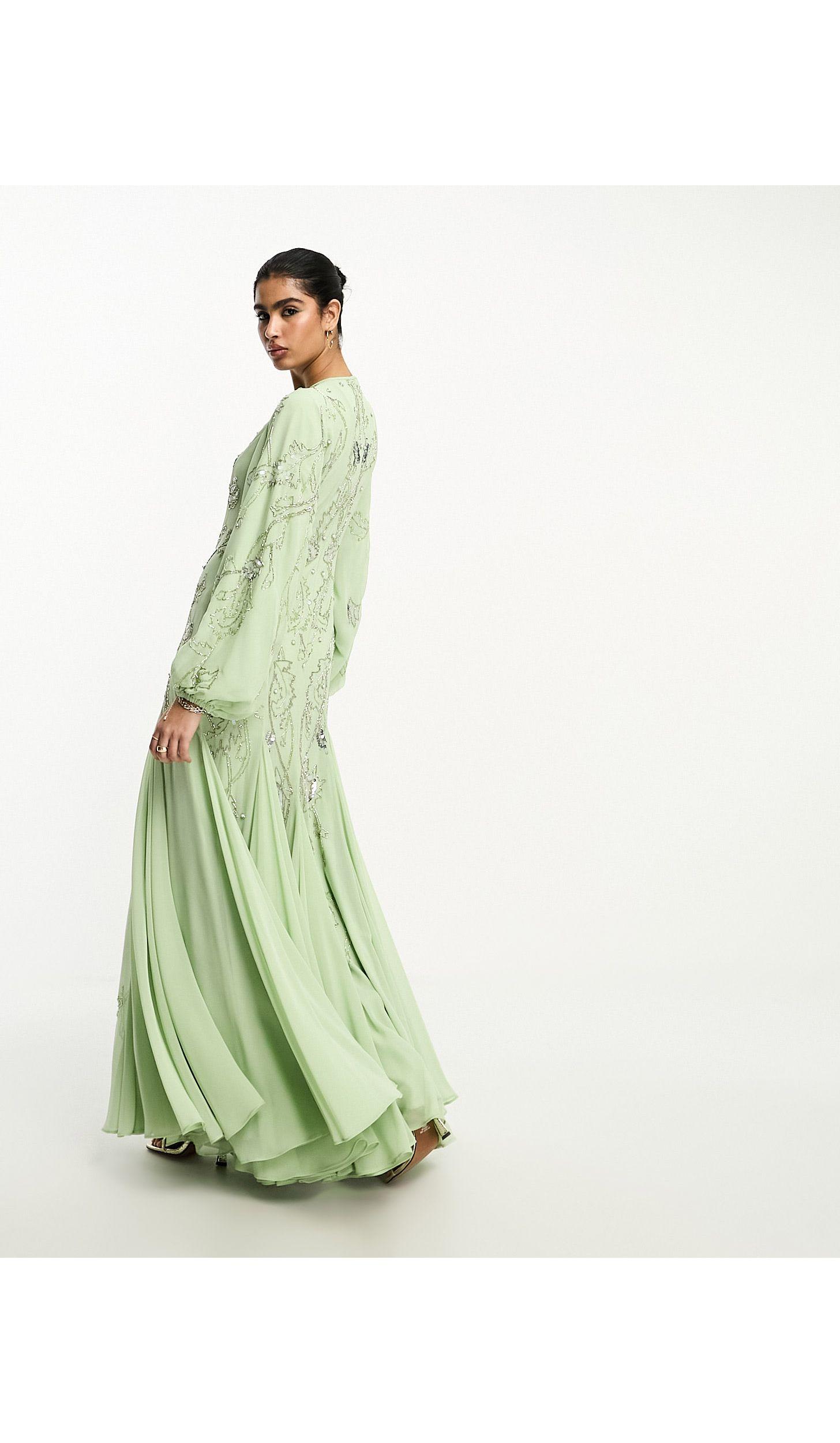 bubble long sleeve dress Sorrel Crewneck Bubble Sleeve Maxi Dress main image 1