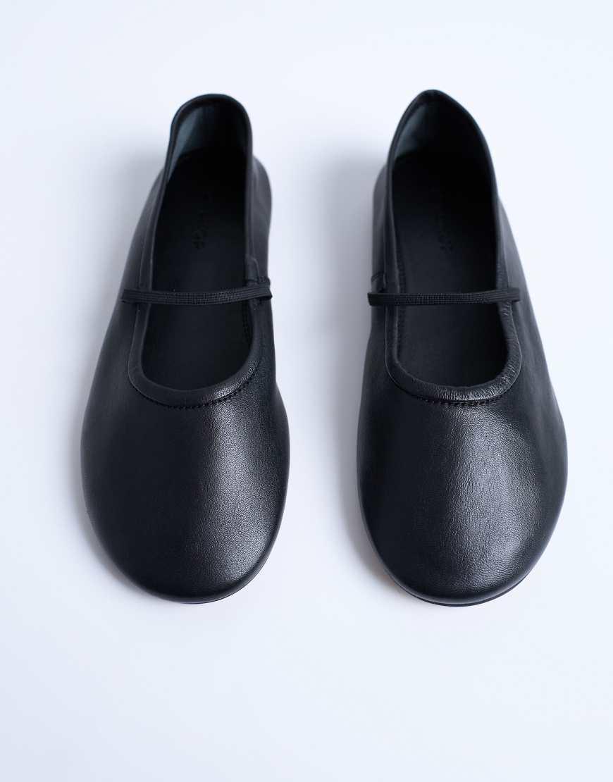 Ballet Shoes Topshop Flat Shoes TOPSHOP Brad Leather Ballerina - Main Image