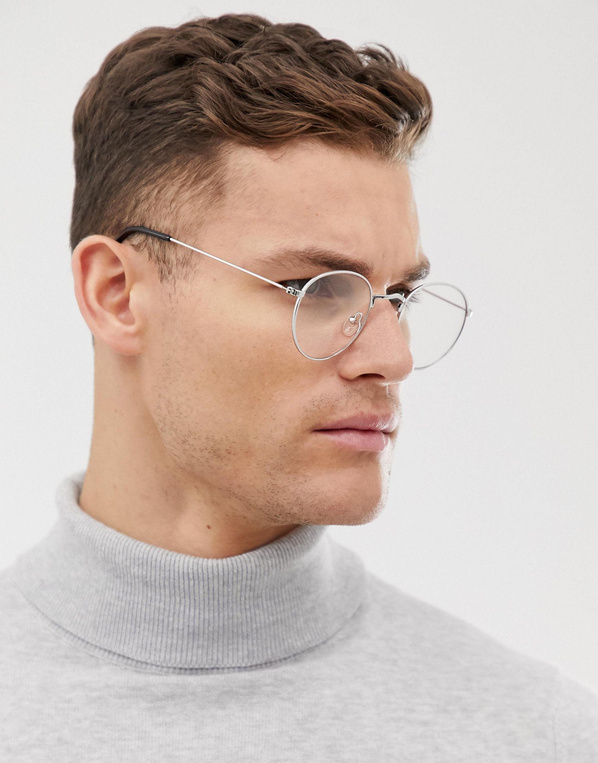 ASOS – Runde Brille aus silbernem Metall mit klaren Gläsern in Mettallic  für Herren | Lyst DE