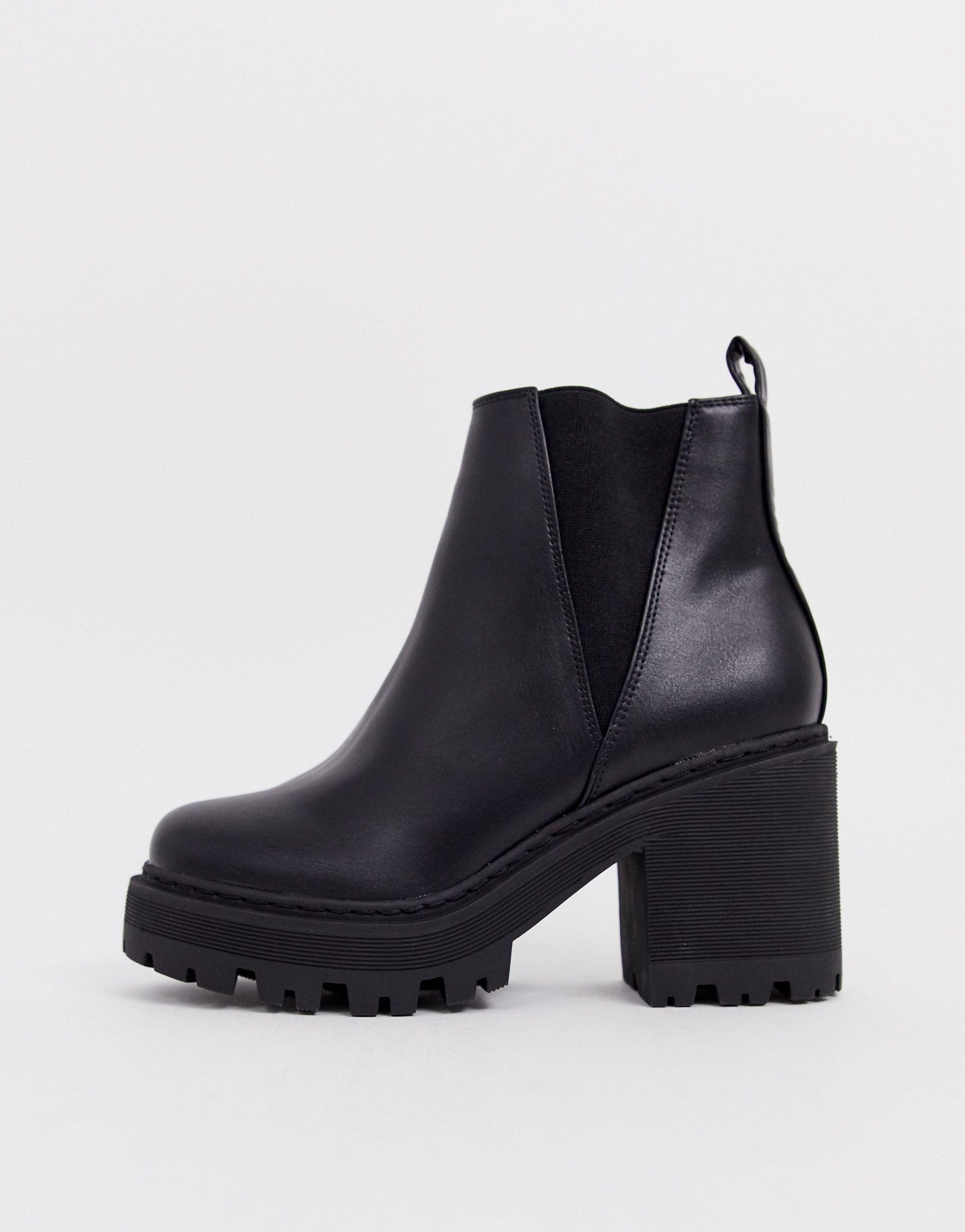 truffle collection chunky heeled chelsea boots