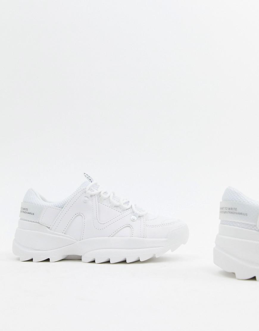 stradivarius white platform sneakers
