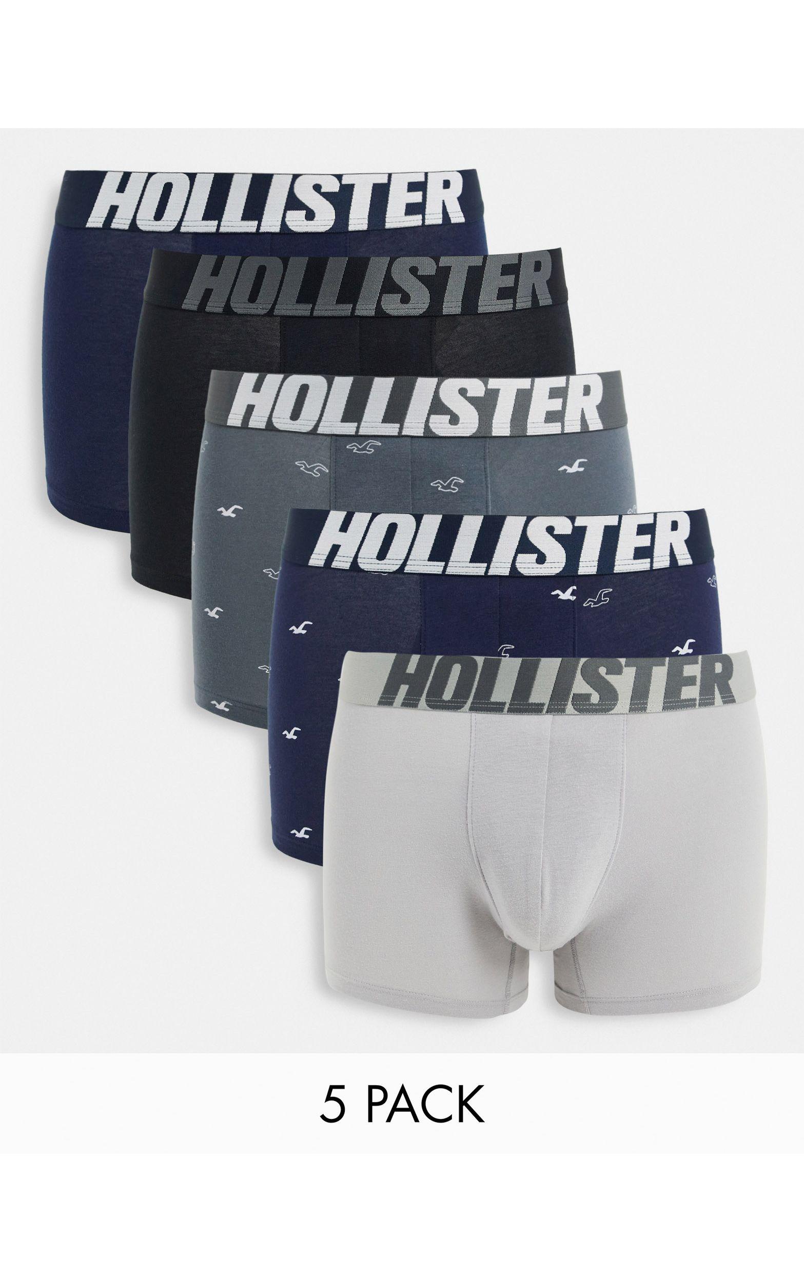 Hollister Baumwolle – 5er-pack unterhosen mit ton-in-ton-logobund,  einfarbig und mit durchgehendem logo für Herren - Lyst