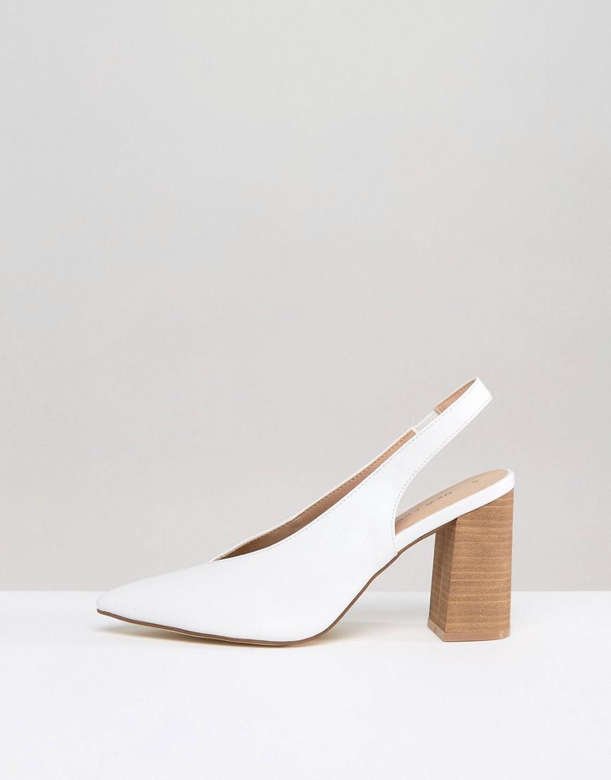 New Look Slingback Block Heel in White | Lyst